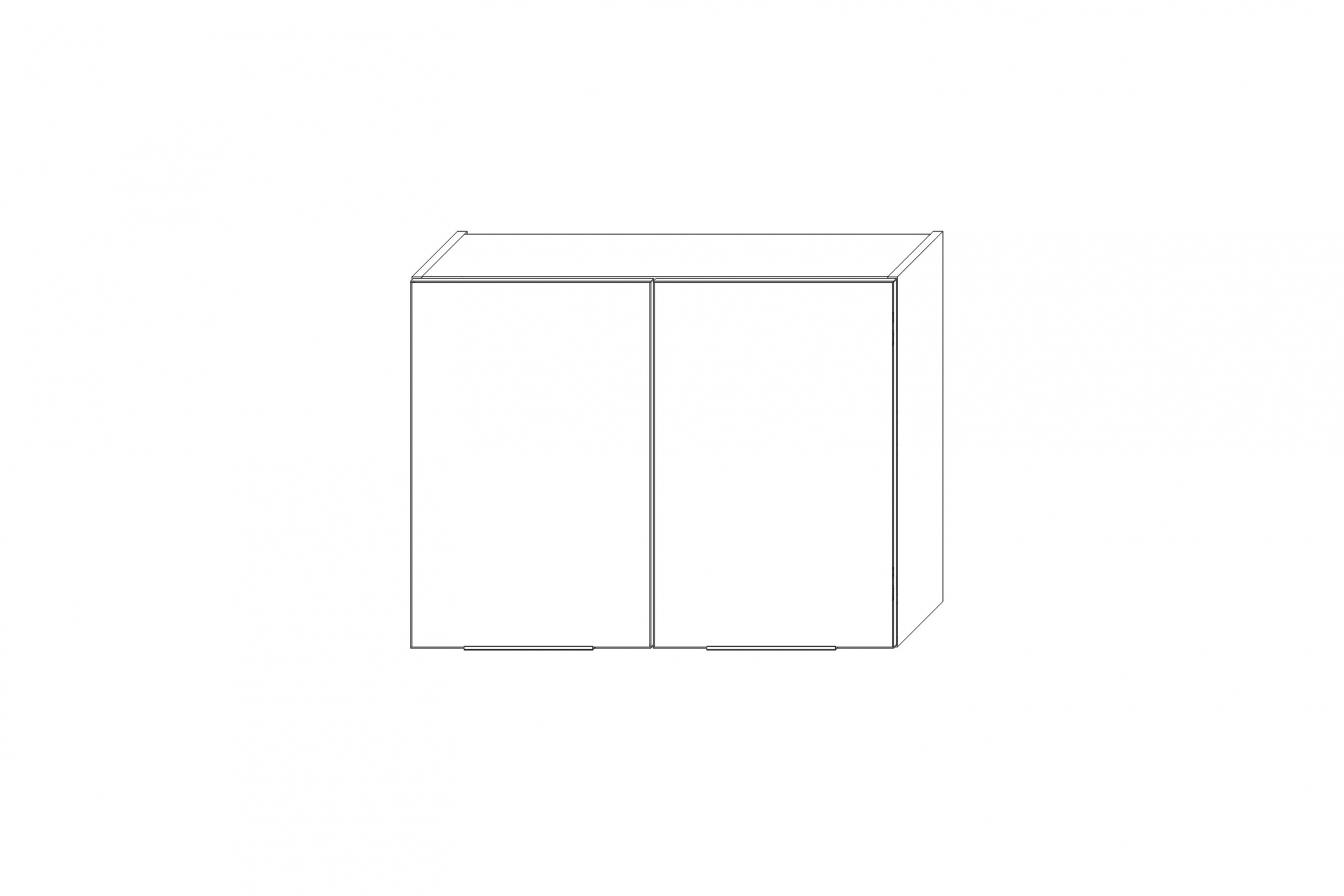 KAMMONO W80/61 - závesná skrinka dvojdverová - P2 i K2 BLACK Skrinka Kuchynská závesná Kammono K2 W80/61 dvojdverová