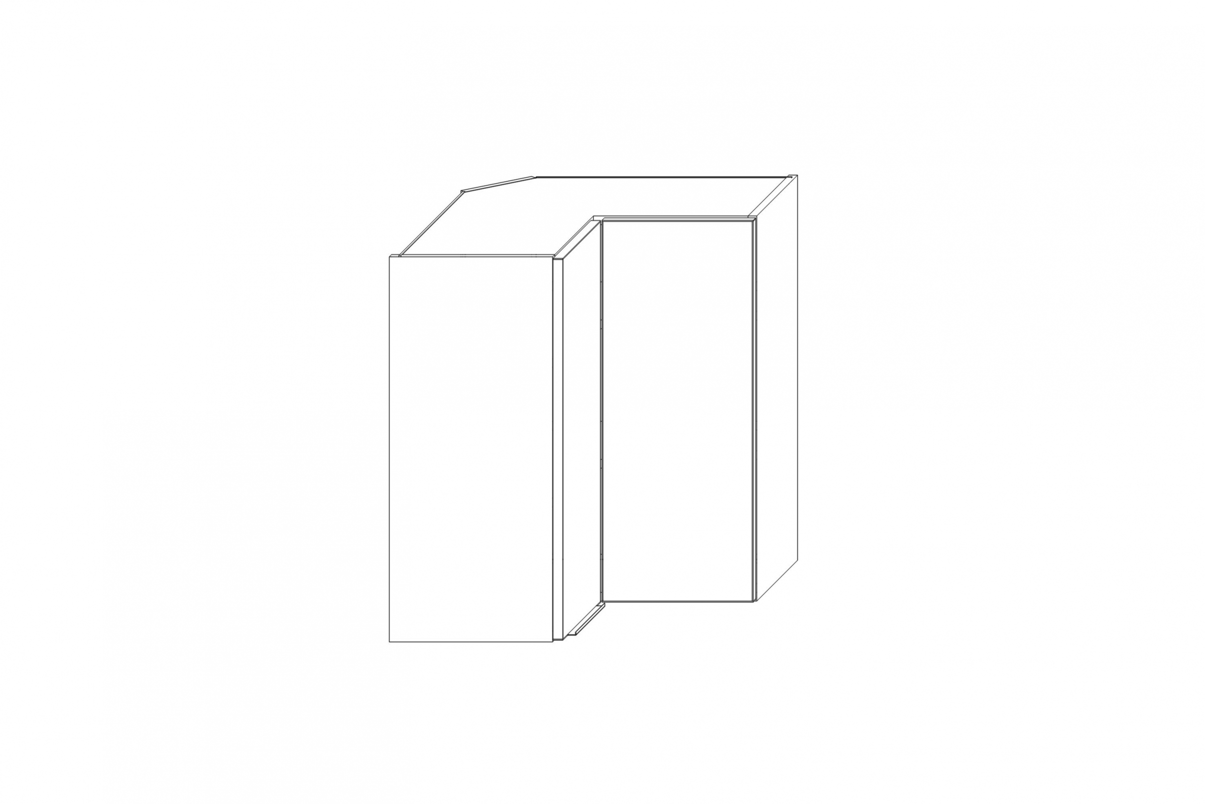 Rohová horní kuchyňská skříňka Kammono K2 WRP60/71 dvoudveřová skříňka kuchyňská závěsná Kammono K2 WRP60/71 dvoudveřová rohová