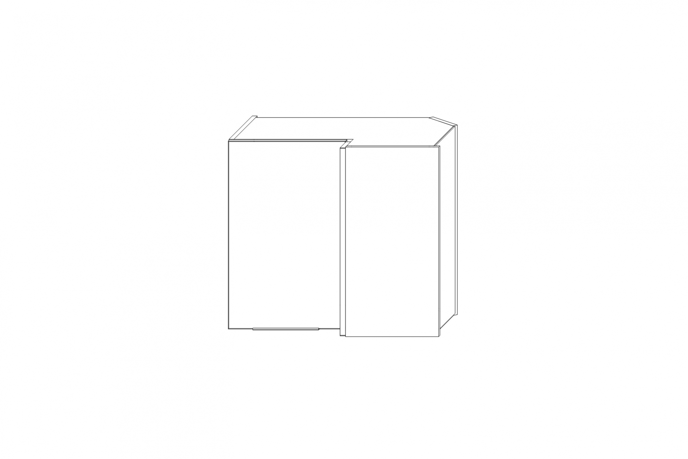 KAMMONO WRP70x40/61 - závesná skrinka rohová - P2 i K2 BLACK Skrinka Kuchynská závesná Kammono K2 WRP70x40/61 jednodverová rohová