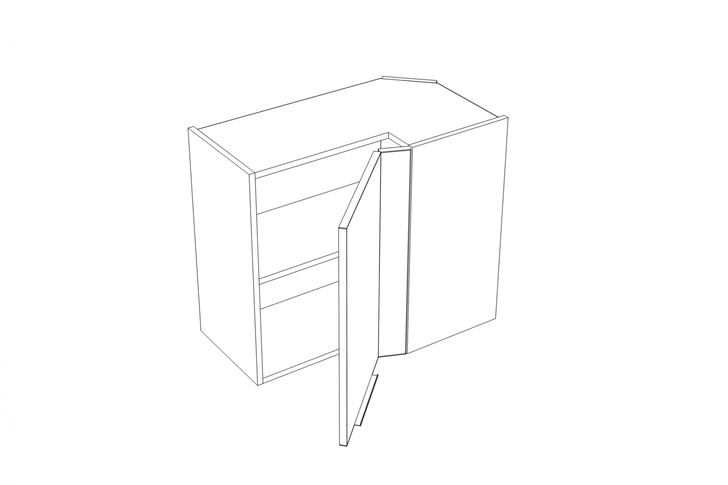 KAMMONO WRP70x40/61 - závesná skrinka rohová - P2 i K2 BLACK Skrinka Kuchynská závesná Kammono K2 WRP70x40/61 jednodverová rohová