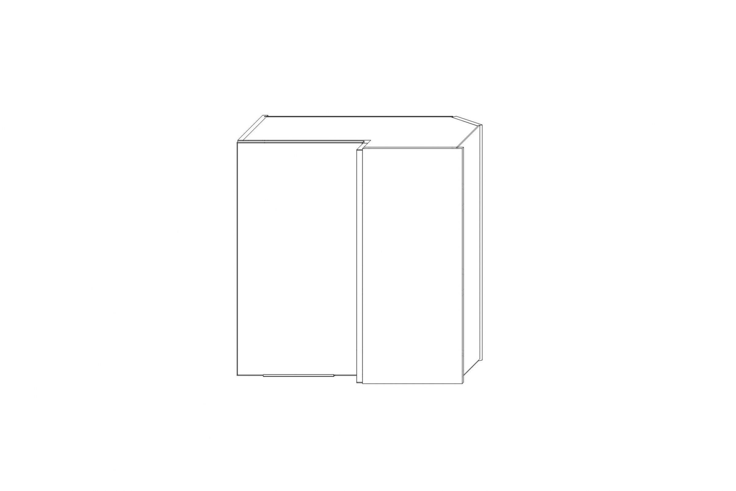 KAMMONO WRP70x40/100 - závesná skrinka rohová - P2 i K2 BLACK Skrinka Kuchynská závesná Kammono K2 WRP70x40/71 jednodverová rohová