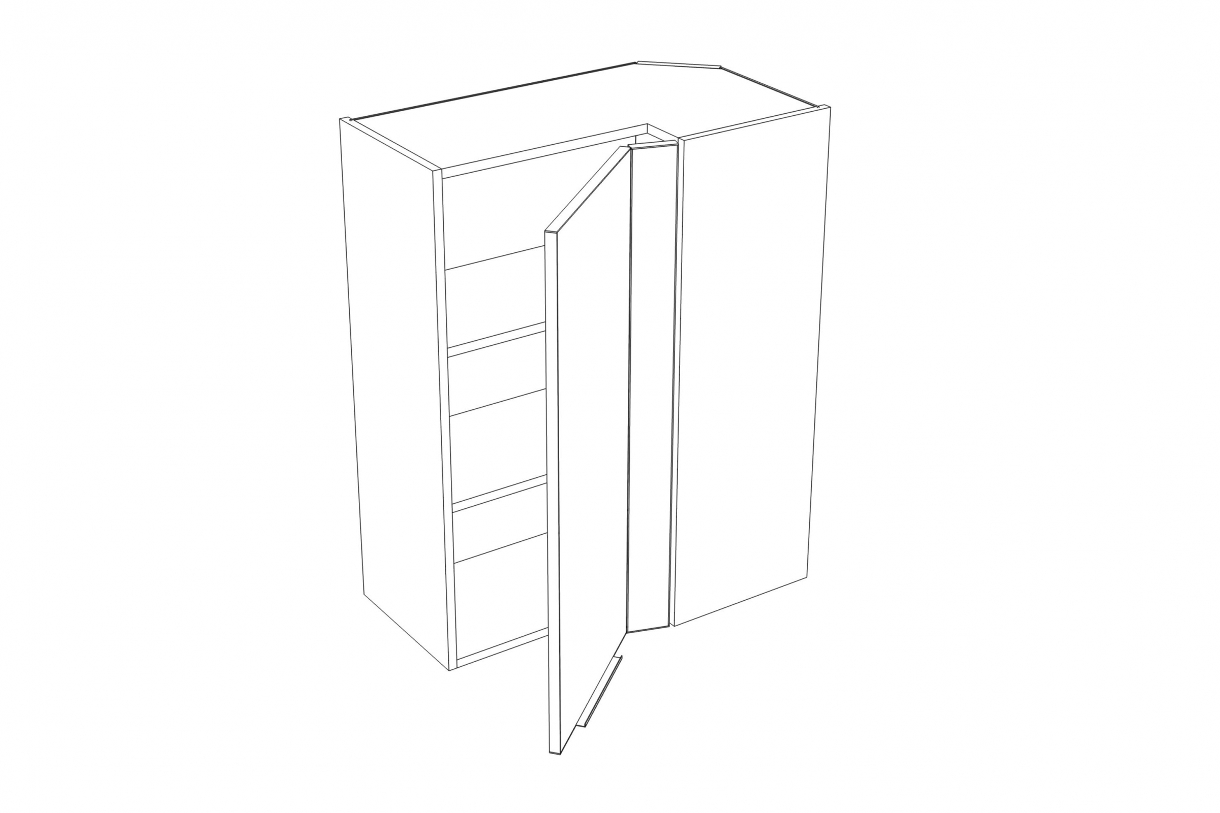 Rohová horní kuchyňská skříňka Kammono K2 WRP70x40/90 jednodveřová skříňka kuchyňská závěsná Kammono K2 WRP70x40/90 jednodveřová rohová
