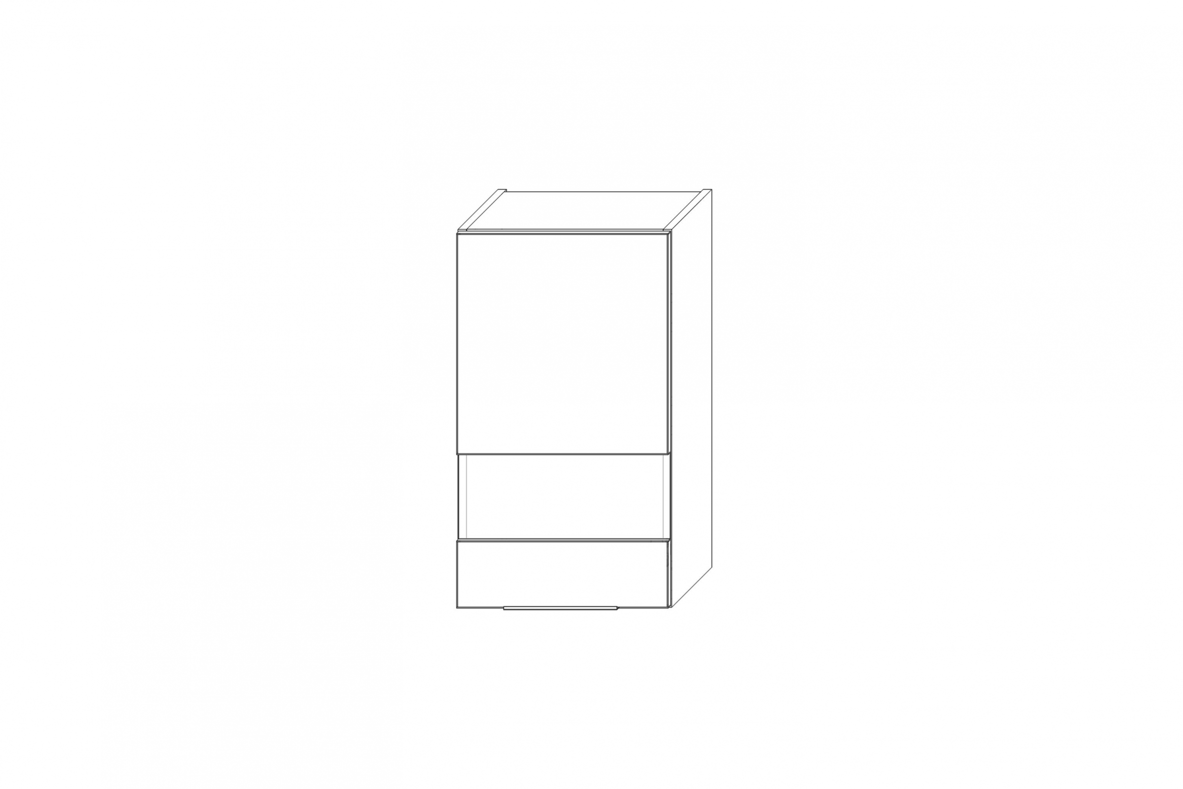 KAMMONO K2 BLACK WW40.1/71 - závesná skrinka Skrinka Kuchynská závesná Kammono K2 WW40.1/71 jednodverová s presklením