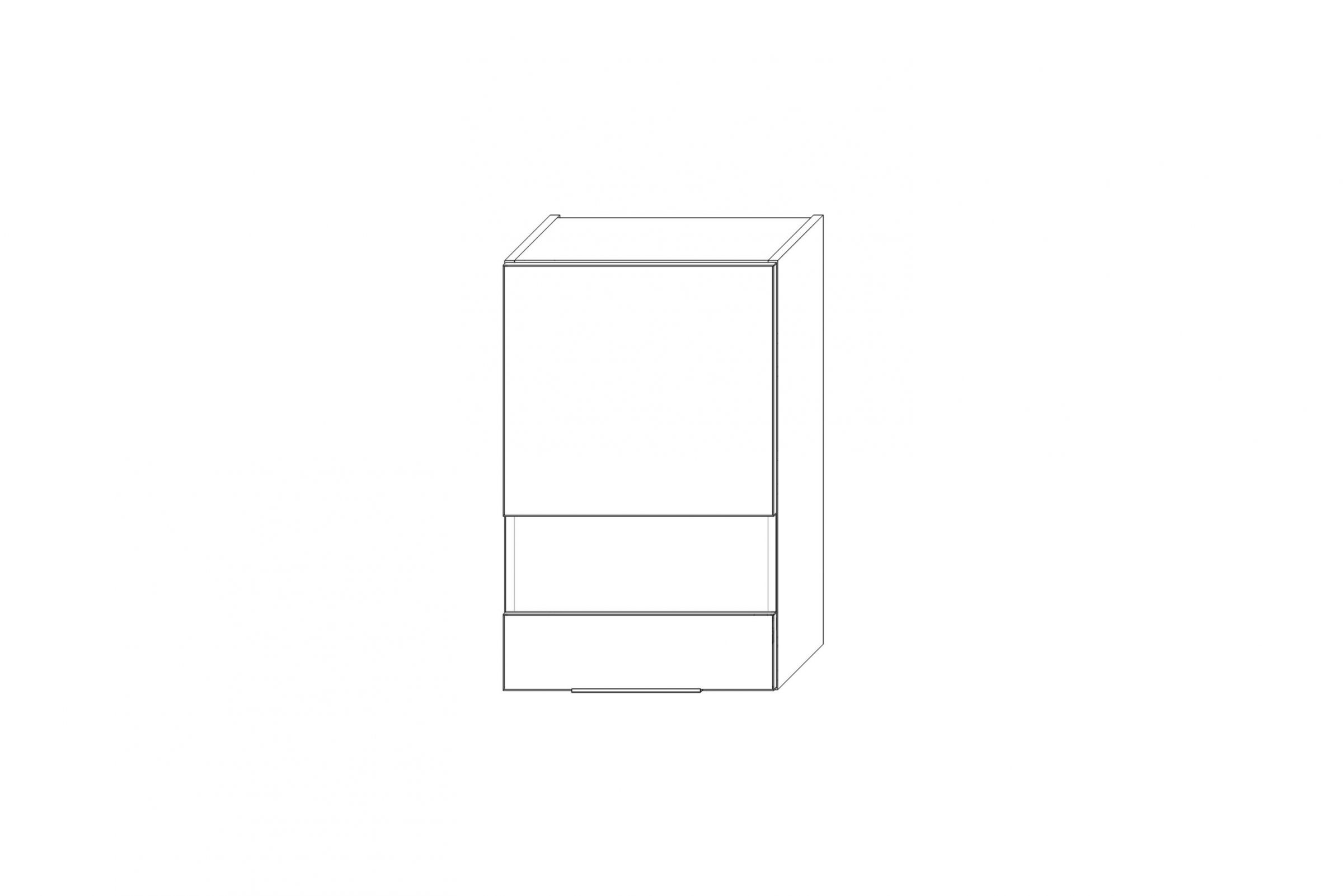 KAMMONO K2 BLACK WW45.1/71 - závesná skrinka Skrinka Kuchynská závesná Kammono K2 WW45.1/71 jednodverová s presklením