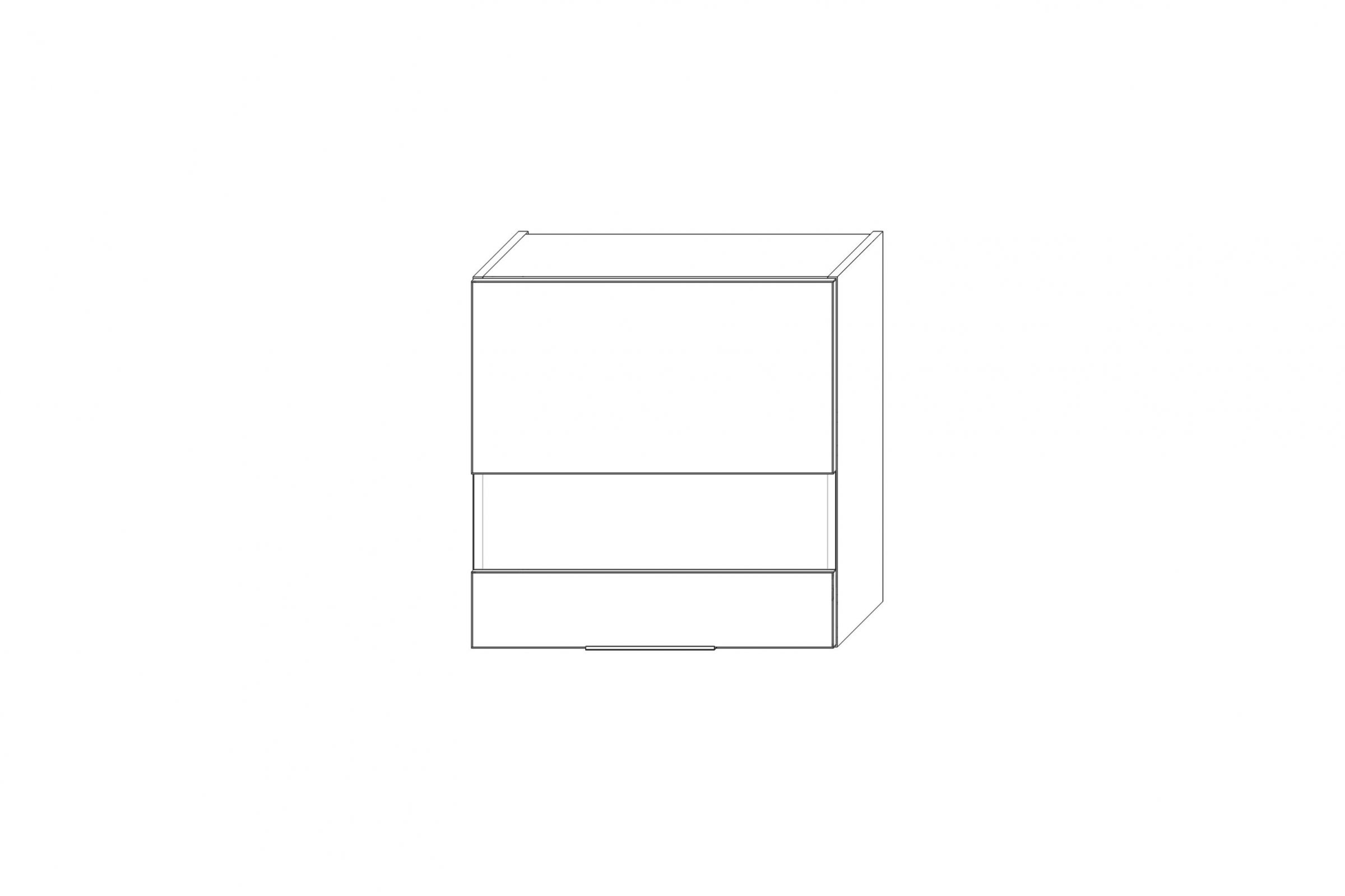 KAMMONO K2 BLACK WW60.1/61 - závesná vitrína Skrinka Kuchynská závesná Kammono K2 WW60.1/61 jednodverová s presklením