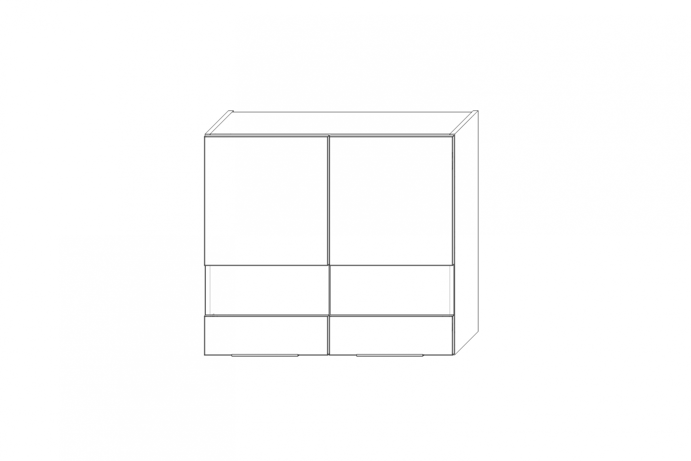 Horní kuchyňská skříňka Kammono K2 WW80/71 dvoudveřová s prosklením skříňka kuchyňská závěsná Kammono K2 WW80/71 dvoudveřová z przeszkleniem