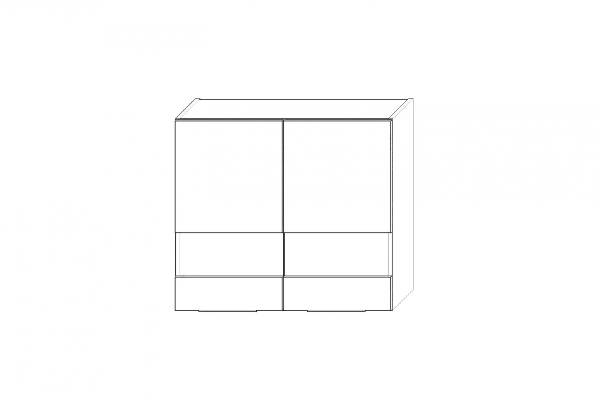 KAMMONO K2 BLACK WW80/90 - dvojdverová Závesná skrinka Skrinka Kuchynská závesná Kammono K2 WW80/90 dvojdverová s presklením