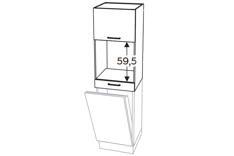 skříňka kuchyňská závěsná KAMMONO P2 NWPD45.1SS/61 nad zmywarke do zabudowy piekarnika skříňka kuchyňská závěsná KAMMONO P2 NWPD45.1SS nad zmywarke do zabudowy piekarnika