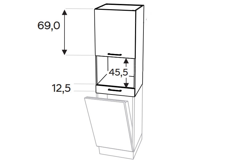 Skrinka Kuchynská závesná KAMMONO P2 NWPKD60.1SS/71 nad zmywarke do riadu kompaktowego piekarnika Skrinka Kuchynská závesná KAMMONO P2 NWPKD60.1SS/71 nad zmywarke do riadu kompaktowego piekarnika