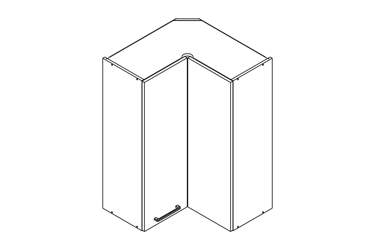 skříňka kuchyňská závěsná Kammono P2 WRP65/100 dvoudveřová rohová skříňka kuchyňská závěsná Kammono P2 WRP65/100 dvoudveřová rohová