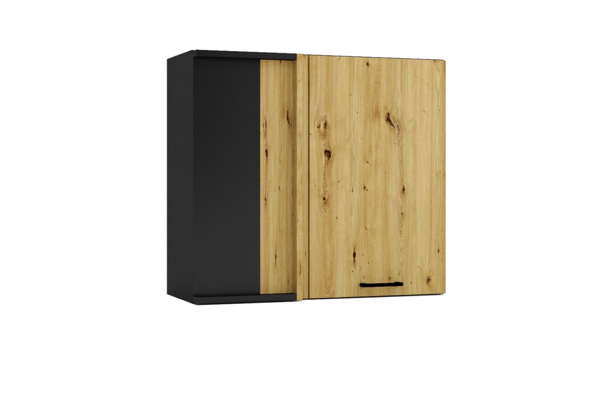 Horná rohová skrinka Anika WNP jednodverová – dub artisan / grafit Skrinka Kuchynská závesná rohová Anika WNP - Dub artisan / grafit