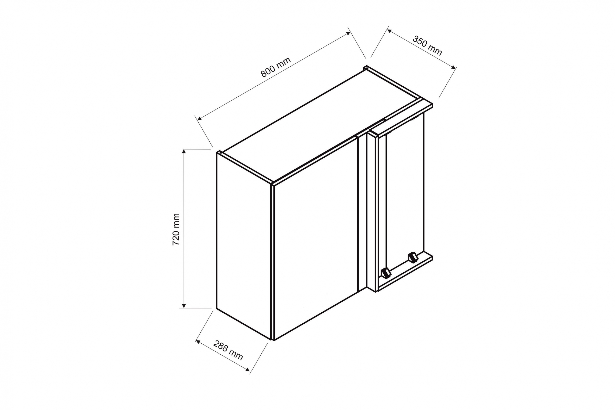 Závesná horná skrinka Anika WNP rohová jednodverová – grafit Skrinka Kuchynská závesná rohová Anika WNP - grafit