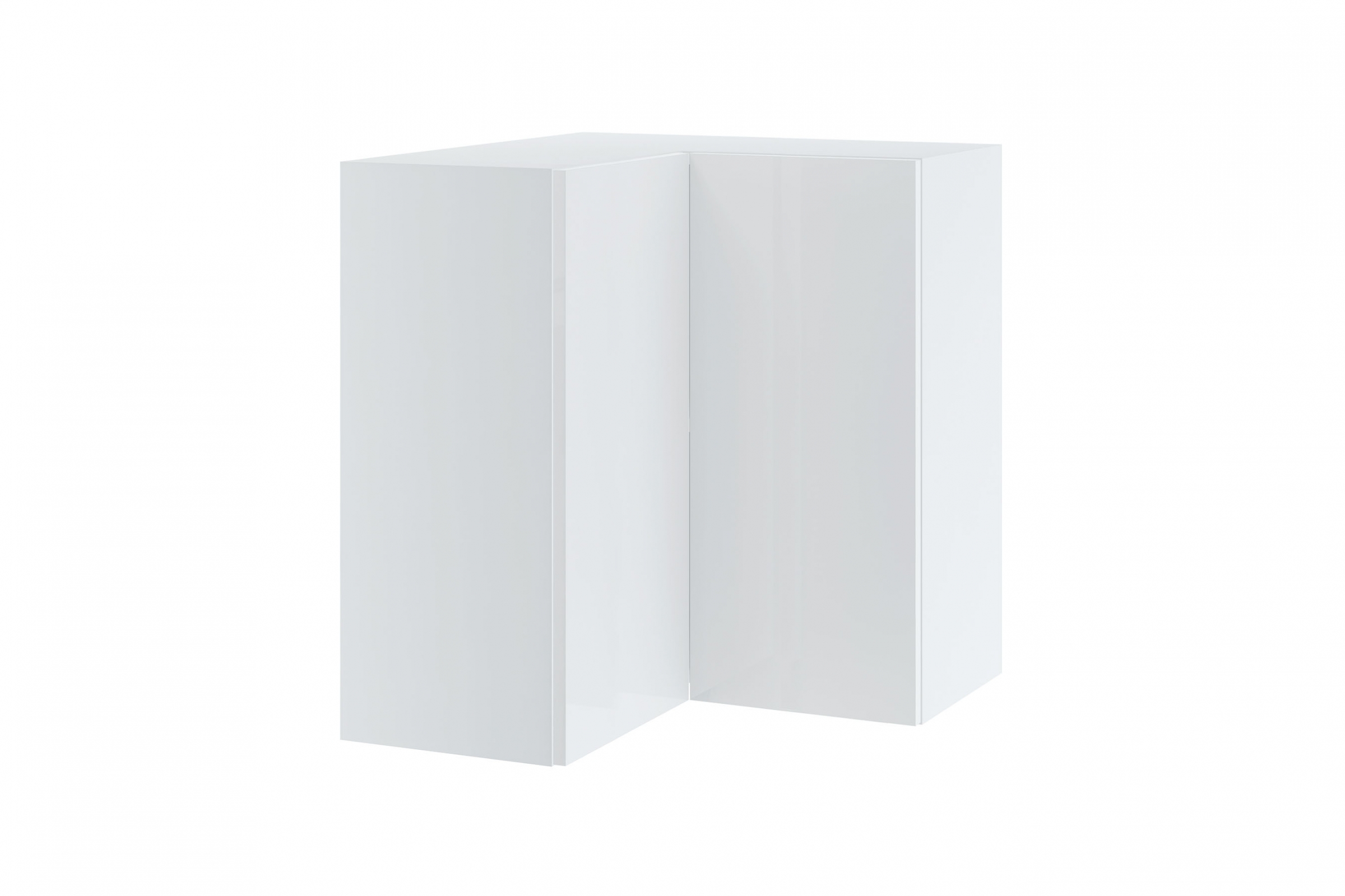 Závesná kuchynská skrinka Campari WNPP65/65/72 rohová dvojdverová Skrinka Kuchynská závesná rohová Campari WNPP 65/65/72 - korpus Biely, predná časť biely lesk