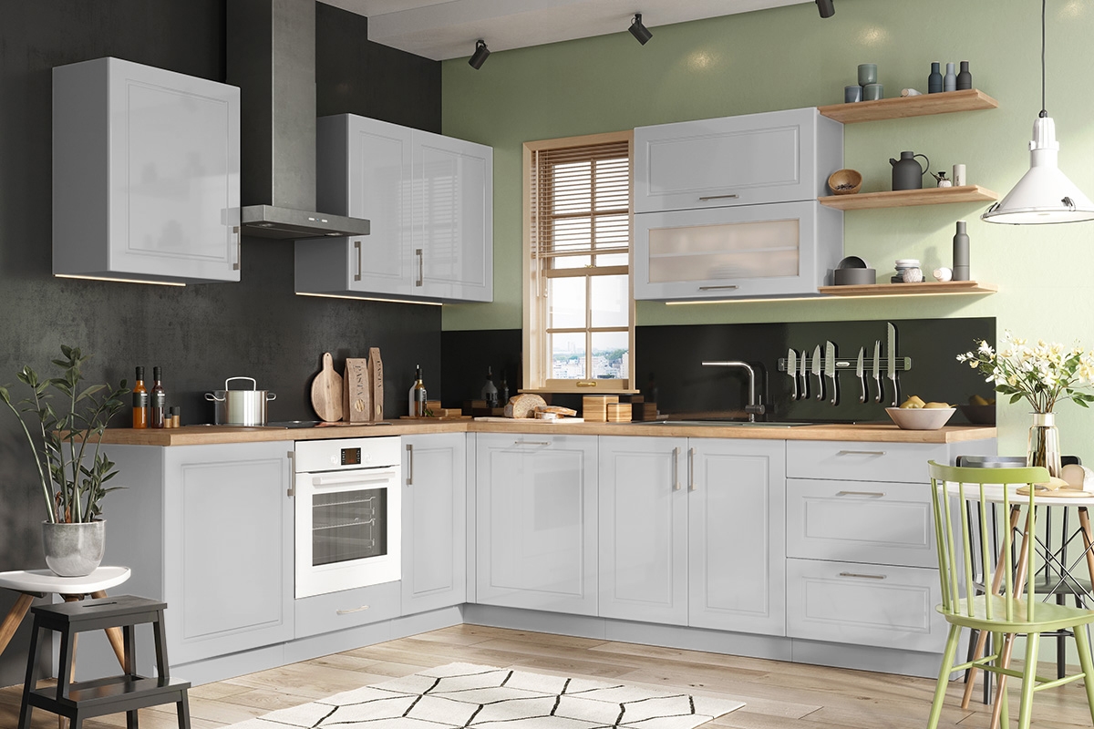 Rohová závěsná skříňka Natalia WR P/L - šedý mat skříňka kuchyňská závěsná Natalia WR rohová jednodveřová - šedá mat