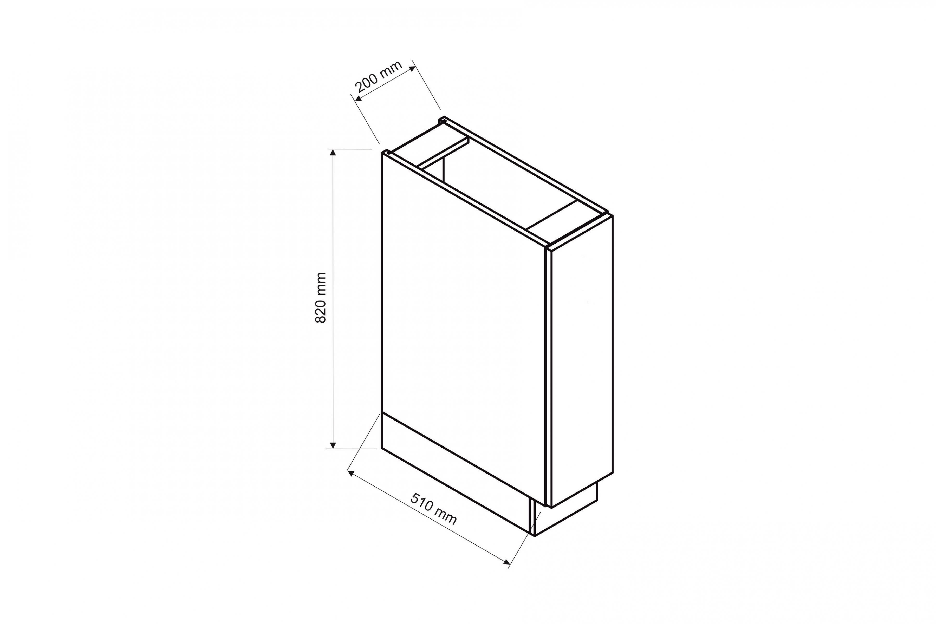 Dolná kuchynská skrinka Isabel D20 s výsuvným košom – čierny hrášok / dub artisan Skrinka Kuchynská s košíkom cargo Isabel D20 CARGO - Čierny Grášok / Dub artisan