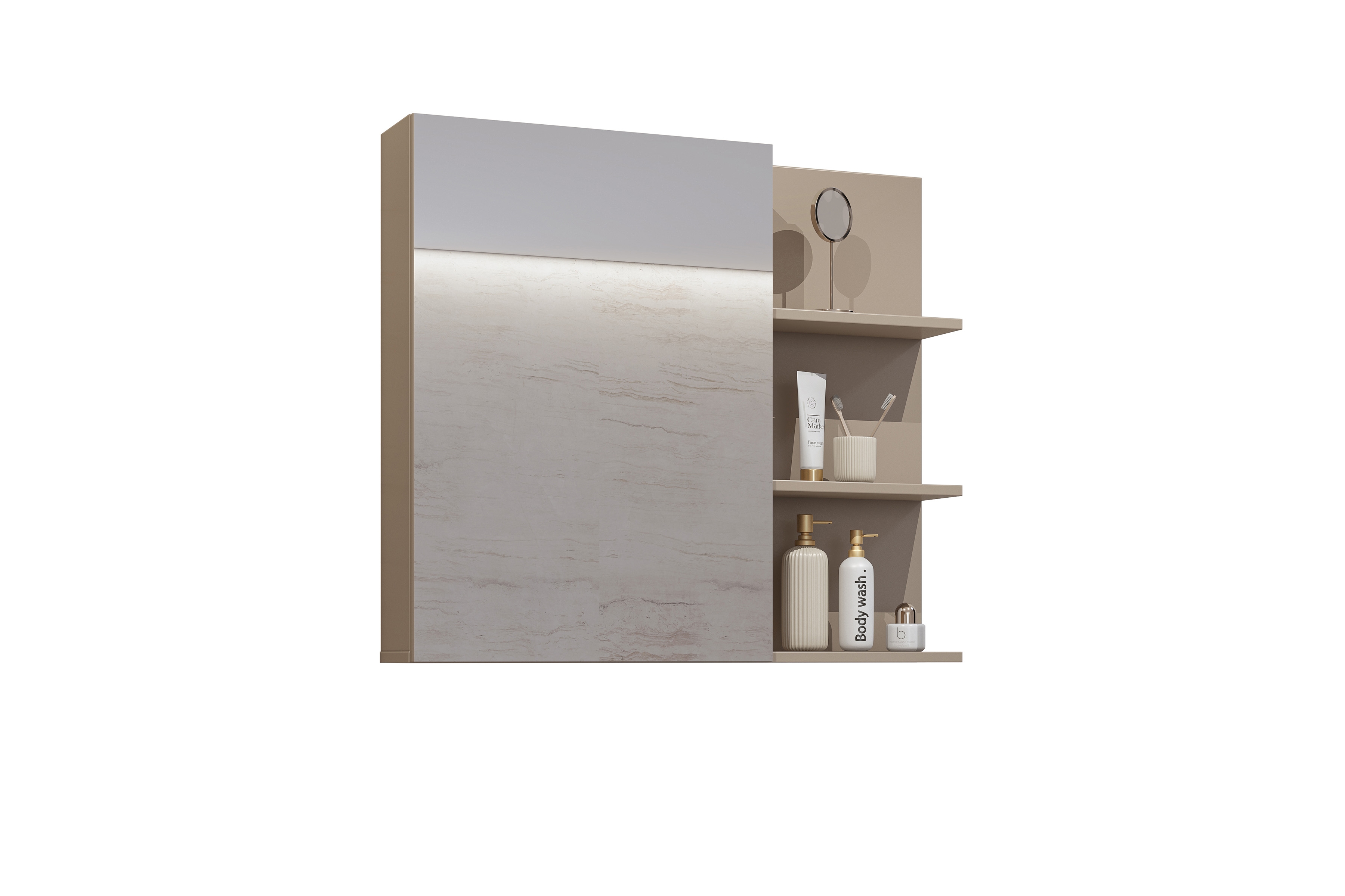 Závesná skrinka do kúpelne Irvine 78 cm so zrkadlom – congo / čierna Skrinka lazienkowa Irvine 78 cm závesná z zrkadlom - congo / Čierny