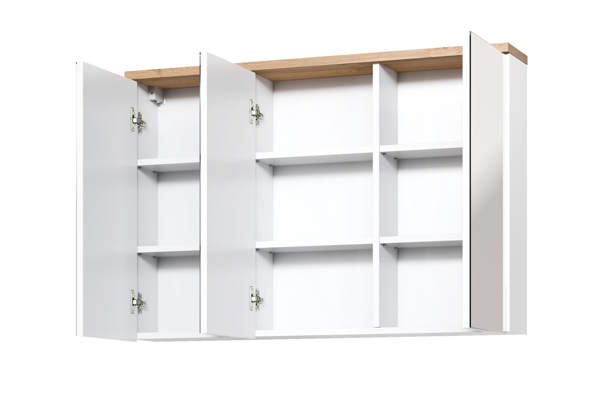 Skrinka so zrkadlom Bali White New 845 - Dub wotan / biely mat Skrinka z zrkadlom Bali White New 845 - Dub wotan / biely mat