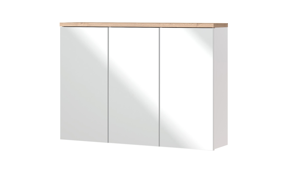 Skrinka so zrkadlom Bali White New 845 - Dub wotan / biely mat Skrinka z zrkadlom Bali White New 845 - Dub wotan / biely mat