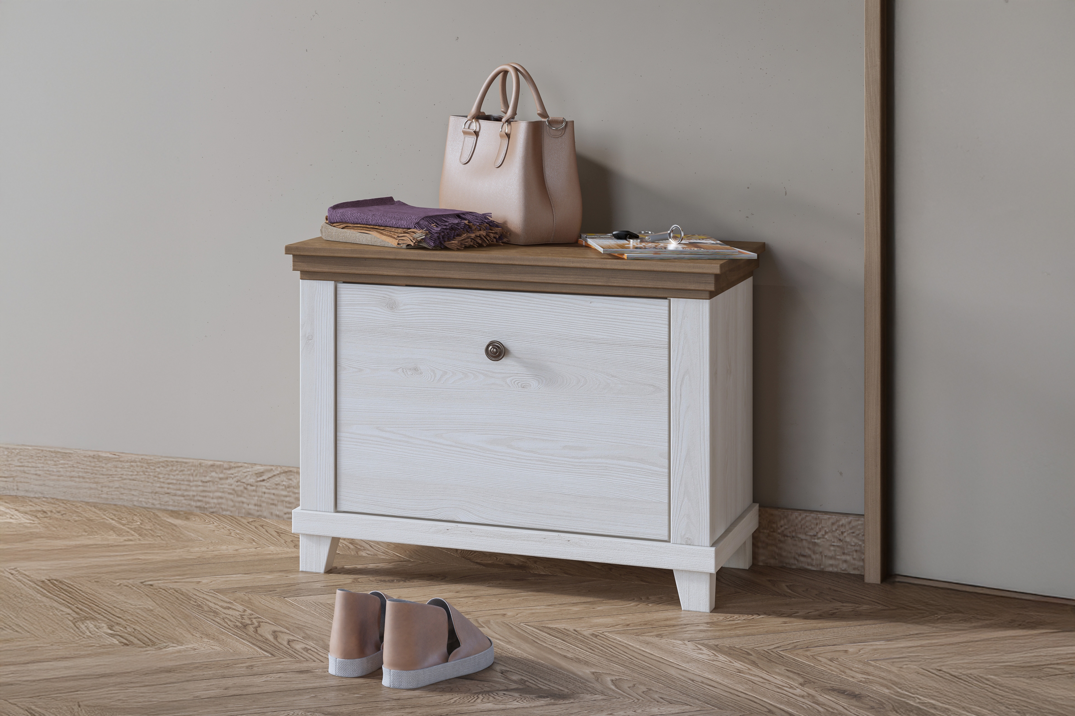 Skříňka na boty Evora 38 71 cm - abisko ash / dub lefkas skříňka na boty Evora 38 - 71 cm - abisko ash / dub lefkas