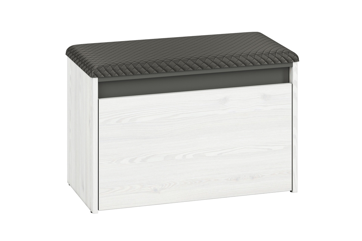 Skříňka na boty Archi 02 s čalouněným sedákem 70 cm - šedá / borovice sněžná / antracitová Botník 