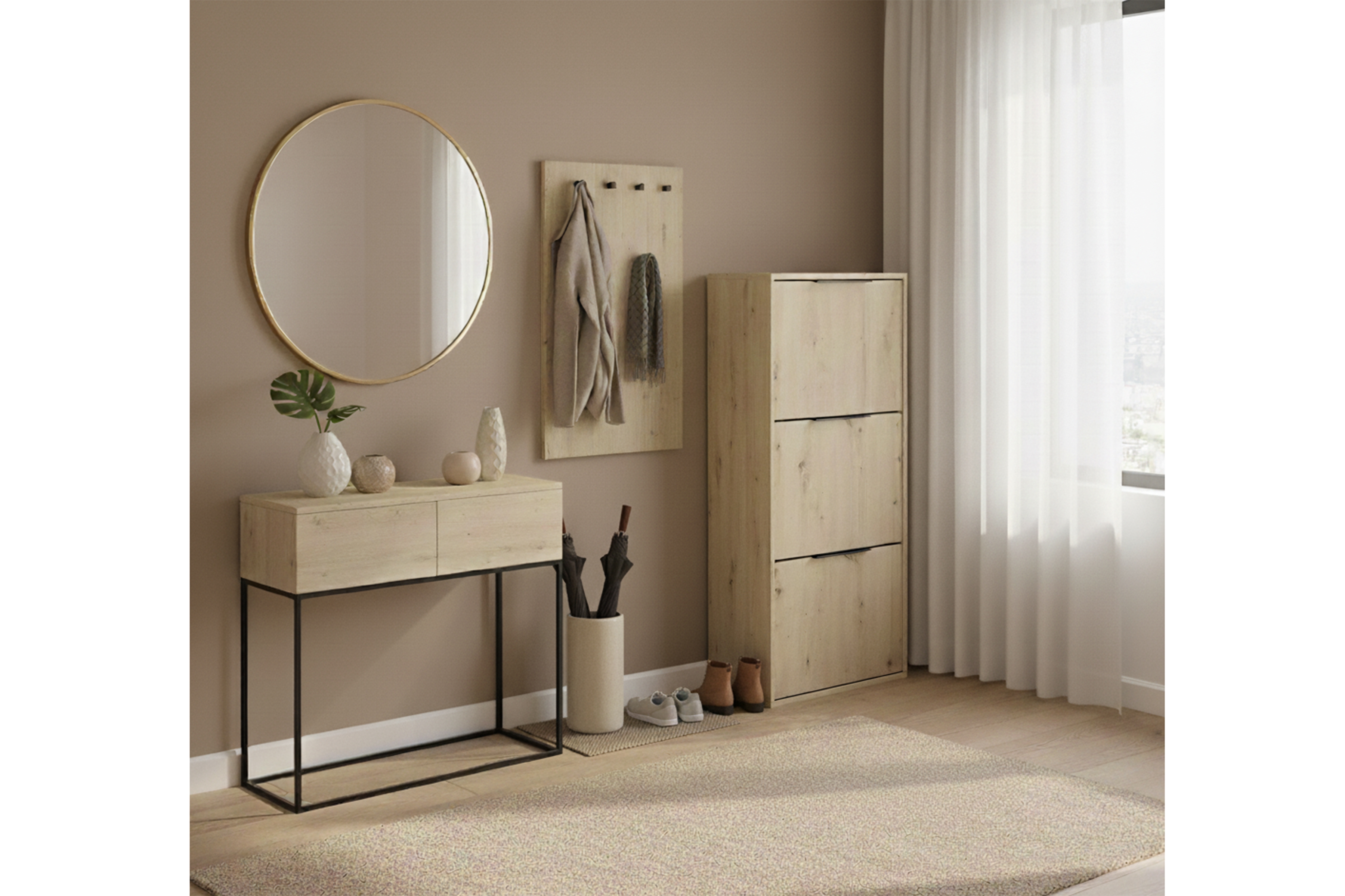 Botník Milo trojposchodový - dub artisan Skrinka na topánky Milo trzypoziomowa - Dub artisan