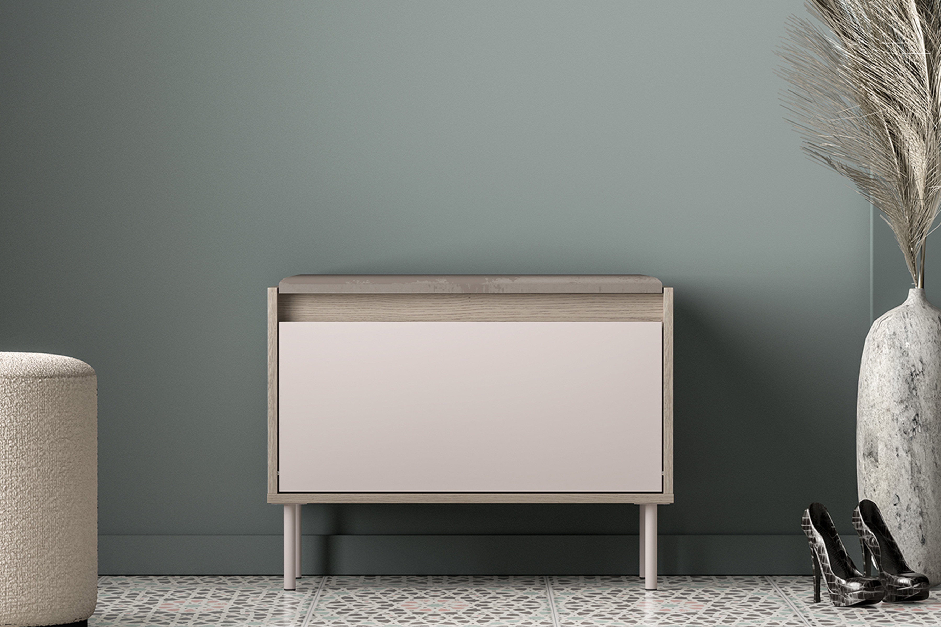 Botník Tivano 06 69 cm - kašmír / dub cremona skříňka na boty Tivano 06 69 cm - kašmír / dub cremona