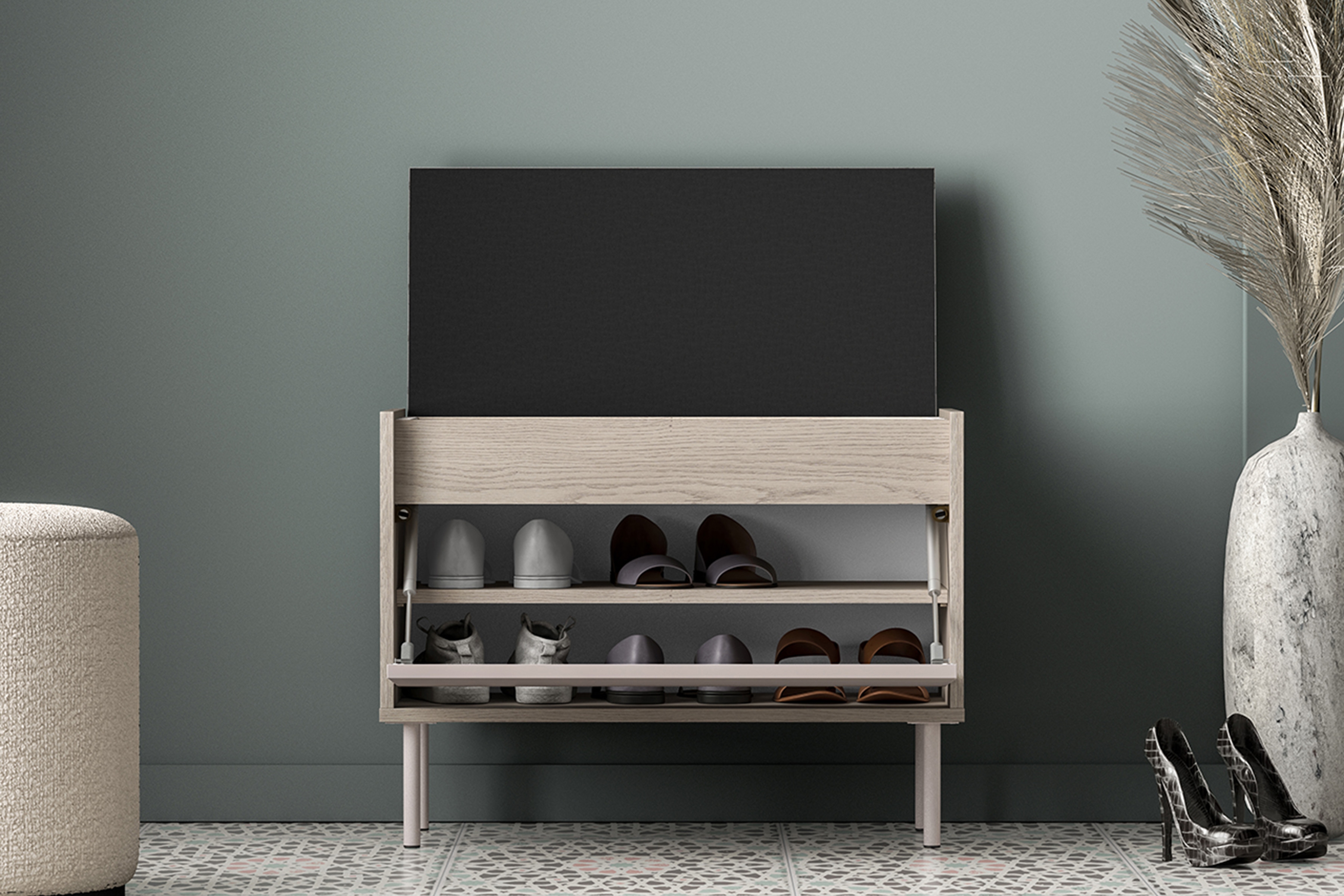 Botník Tivano 06 69 cm - kašmír / dub cremona skříňka na boty Tivano 06 69 cm - kašmír / dub cremona