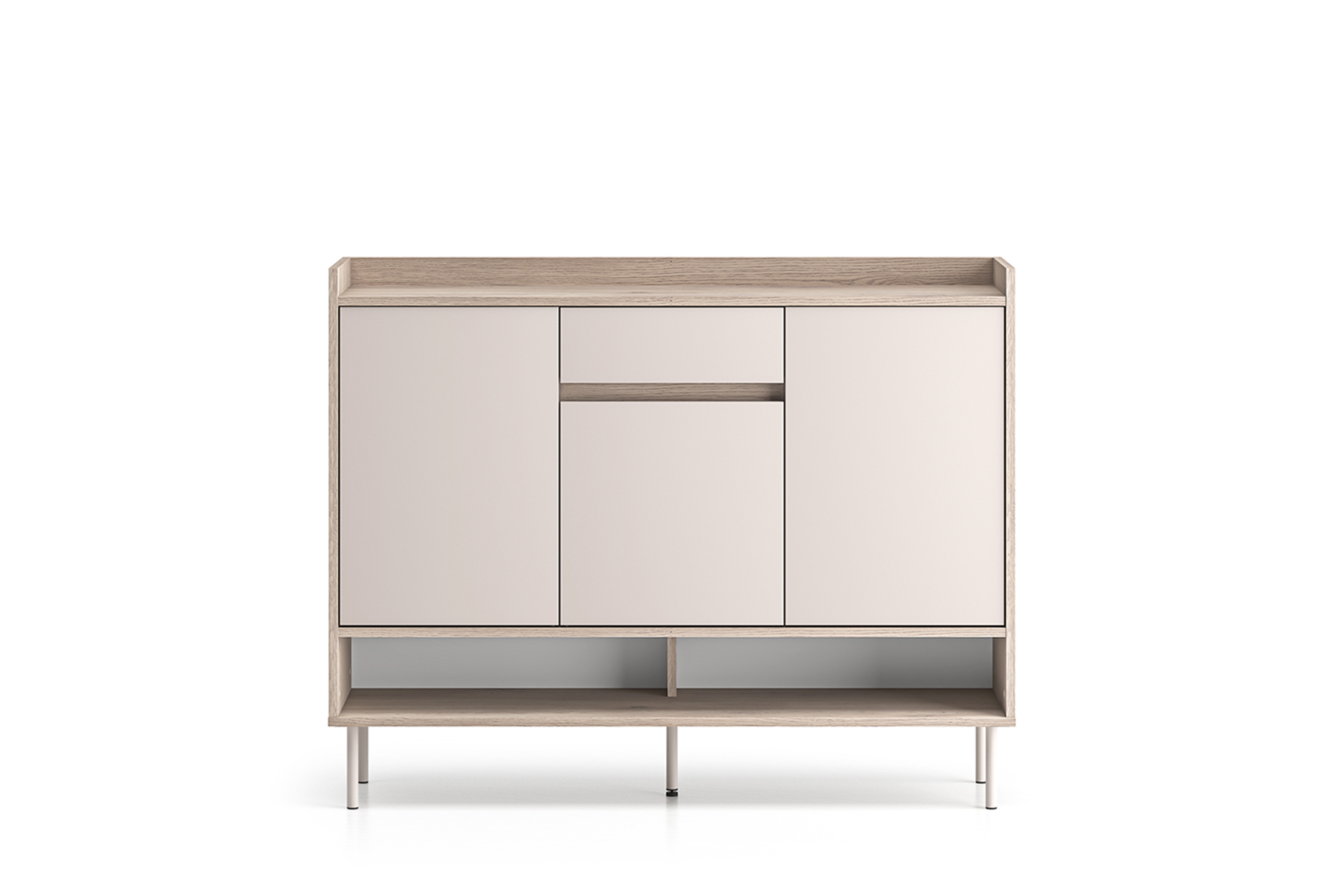 Botník Tivano 02 120 cm - kašmír / dub cremona skříňka na boty Voco 02 120 cm - kašmír / dub cremona