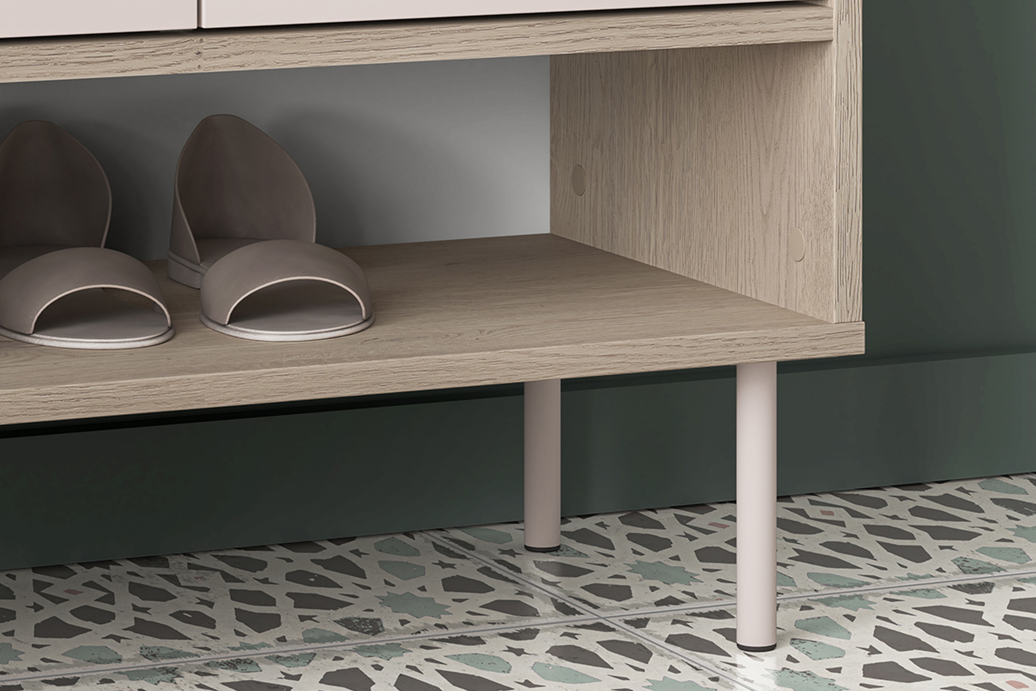 Botník Tivano 03 70 cm - kašmír / dub cremona skříňka na boty Voco 03 70 cm - kašmír / dub cremona