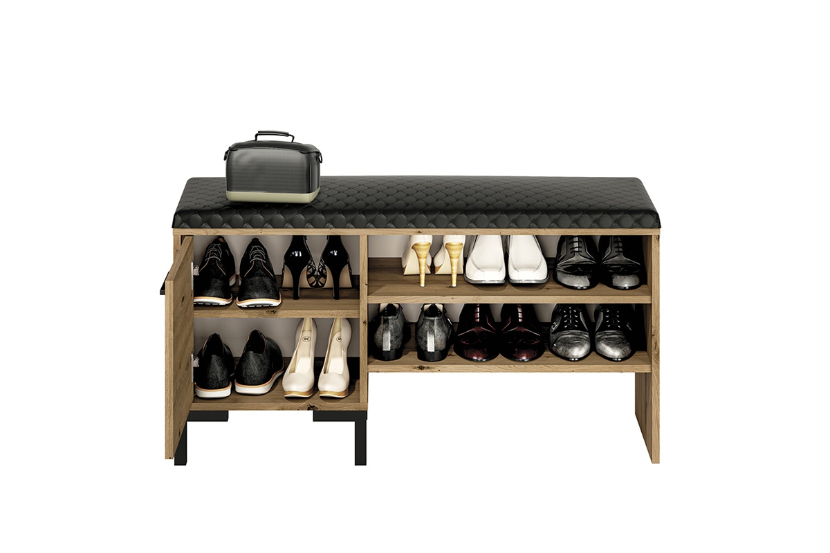 Skrinka na topánky so sedákom Klarso 05 Skrinka na topánky so sedákom Nevio 05 - vnútro wypelnione