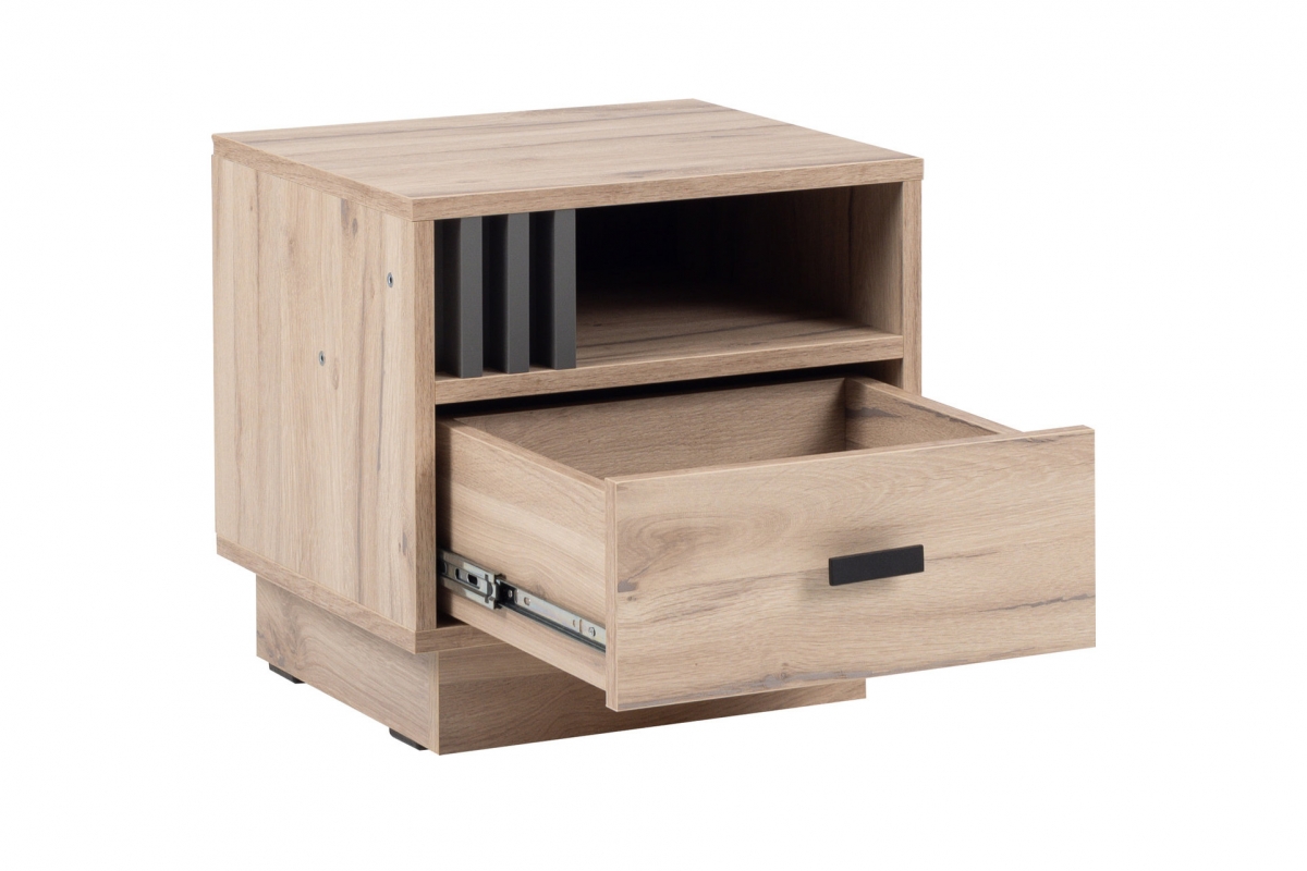Nočný stolík Allmo AL20 40 cm so zásuvkou - dub estana / antracit Nočný Stolík Allmo AL20 z szuflada 40 cm - Dub estana / Antracytová