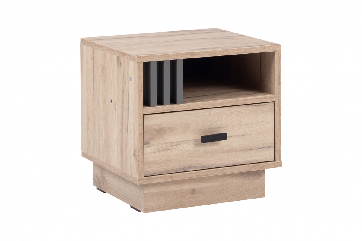 Nočný stolík Allmo AL20 40 cm so zásuvkou - dub estana / antracit Nočný Stolík Allmo AL20 z szuflada 40 cm - Dub estana / Antracytová
