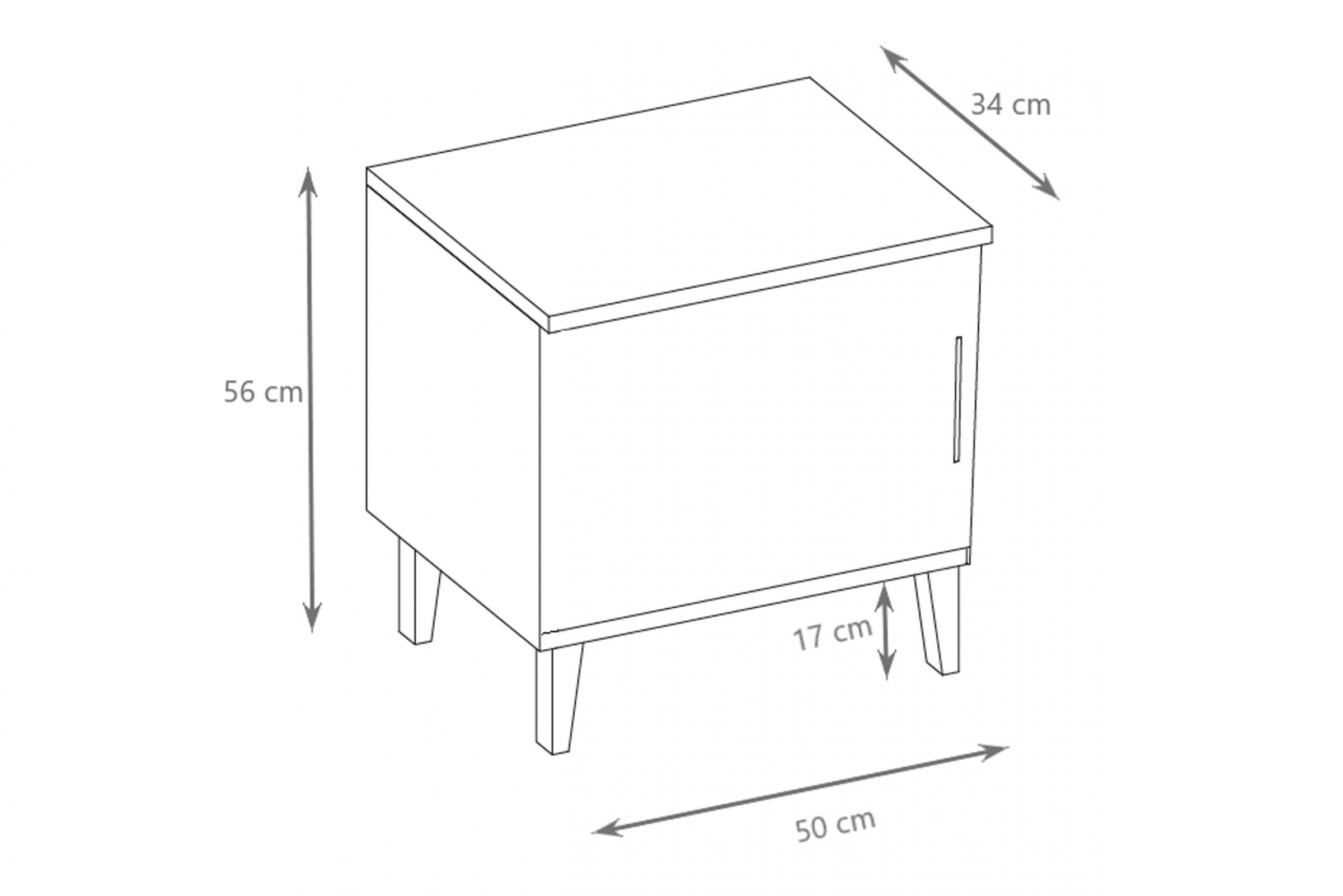Noční stolek Balio 50 cm - bílá Noční stolek Balio 50 cm - bílá