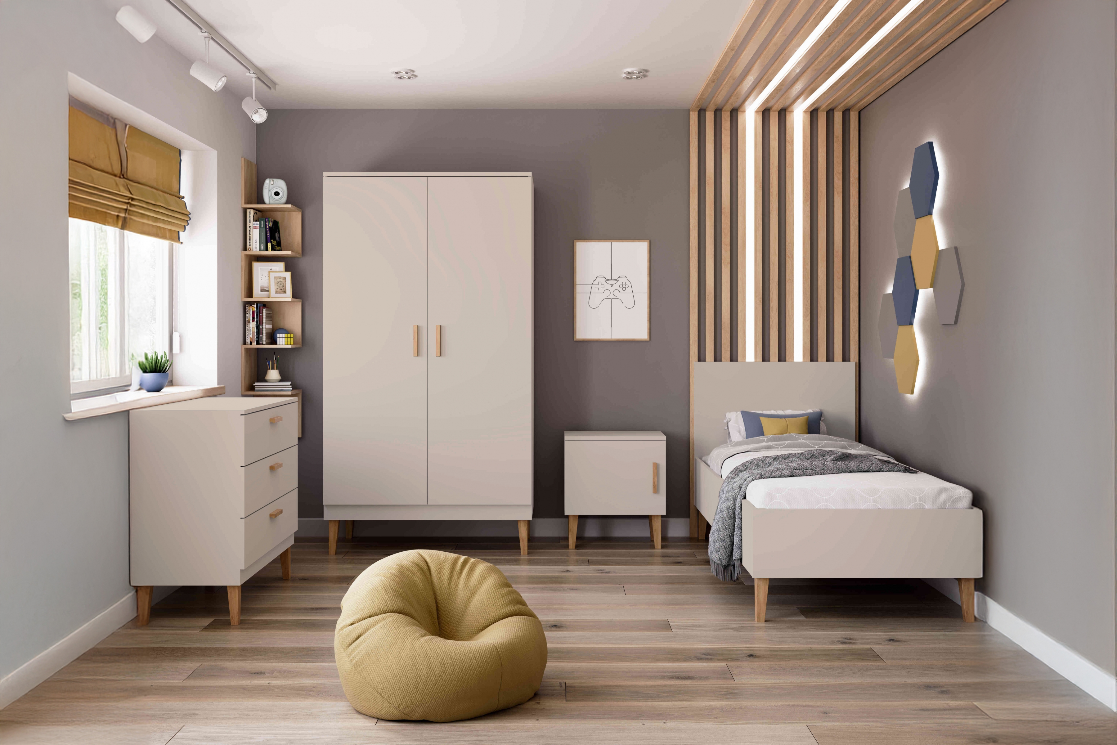 Noční stolek Balio 50 cm - kašmírová Noční stolek Balio 50 cm - kašmír