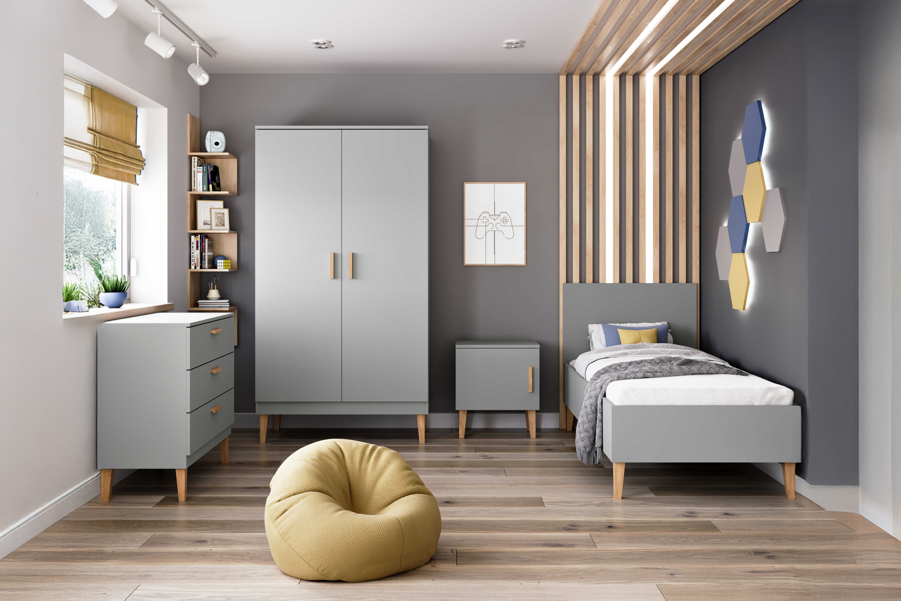 Noční stolek Balio 50 cm - šedá Noční stolek Balio 50 cm - šedá