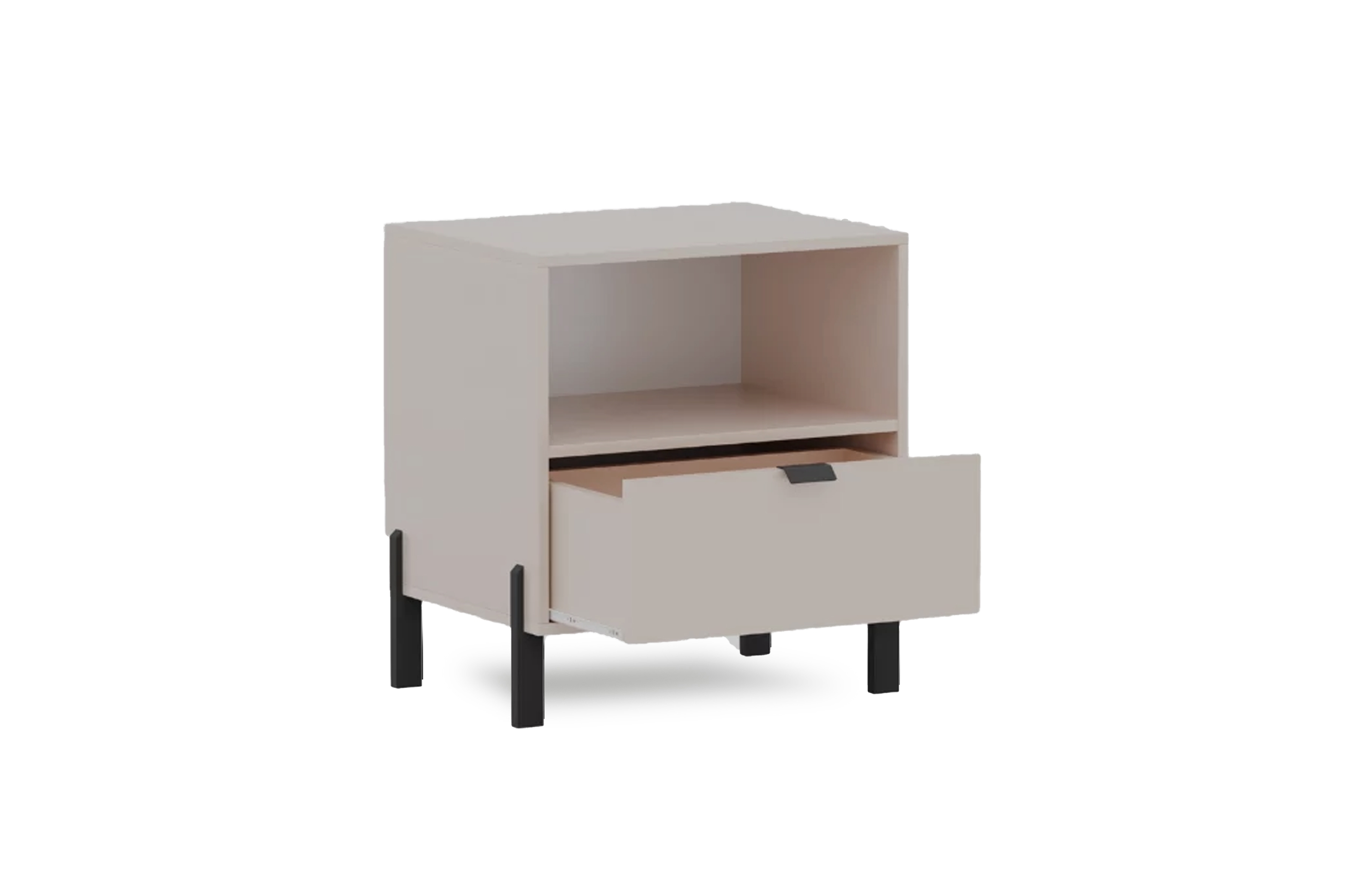 Noční stolek Cremona se zásuvkou - písková béžová Noční stolek Cremona z szuflada - béžová Pískový 