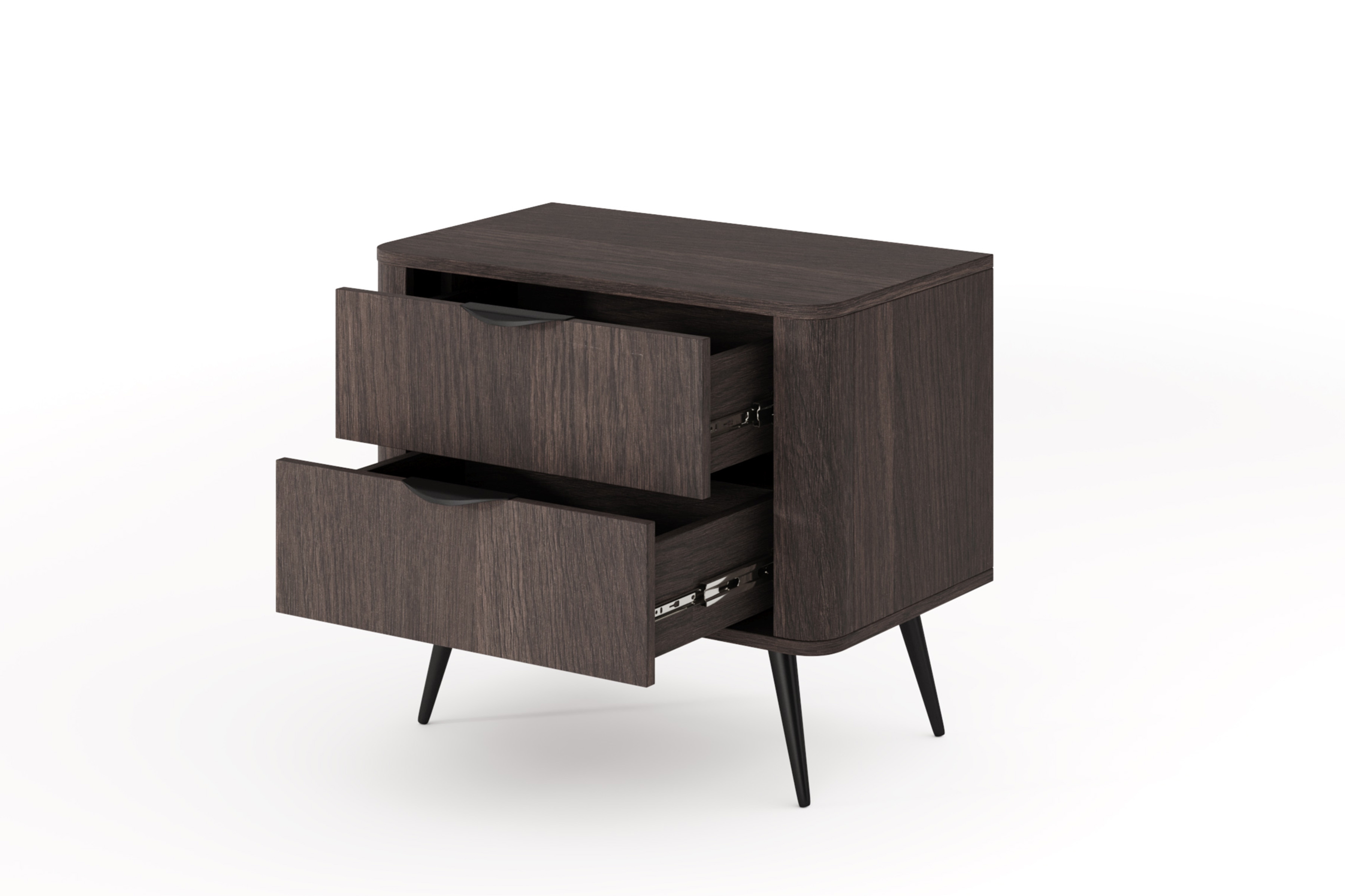 Noční stolek Edrin 63 cm se zásuvkami - dub dunin / černá Noční stolek Edrin 63 cm se zásuvkami - dub dunin / černá