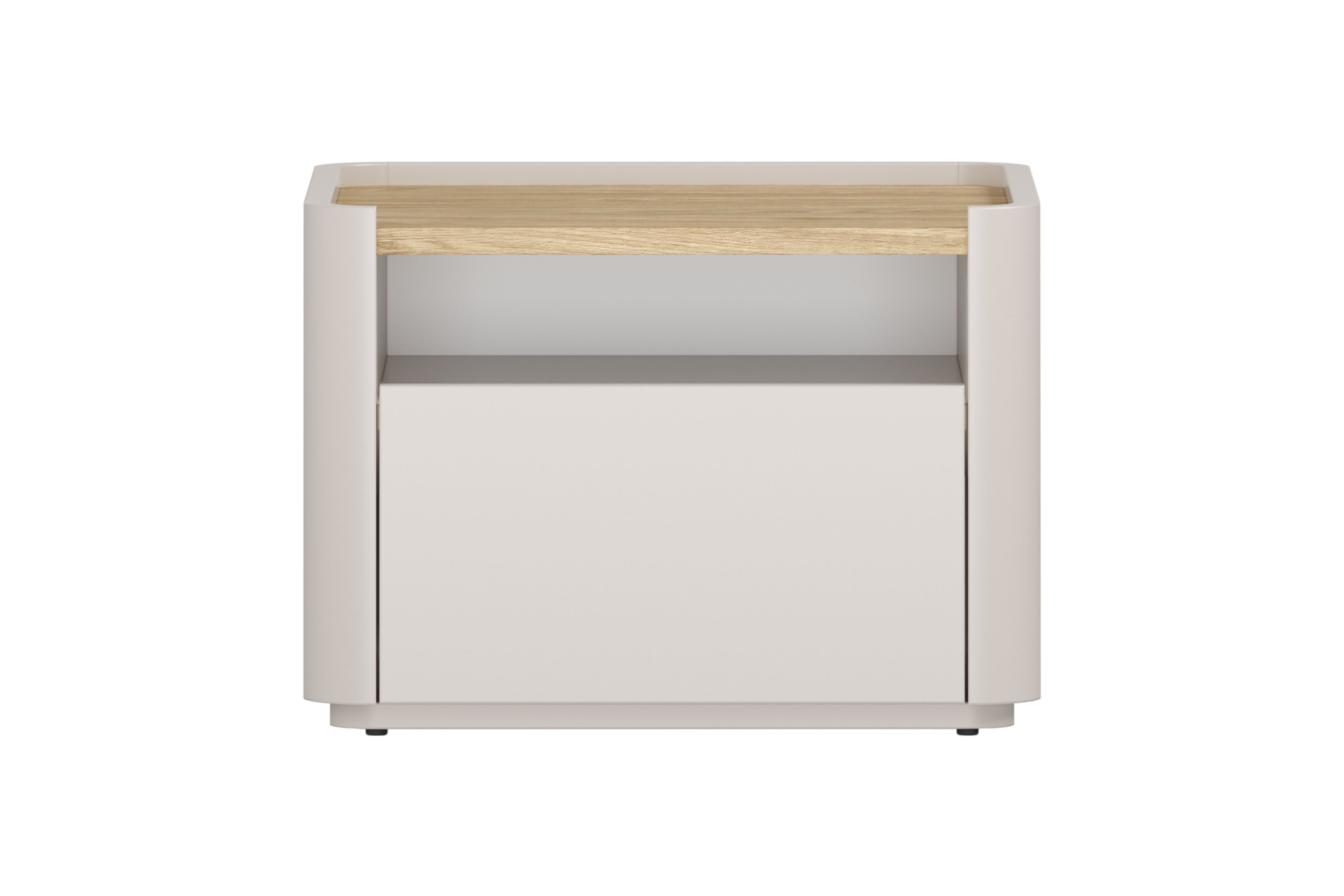 Nočný stolík Elivo 50 cm so zásuvkou - kašmírová / dub olejovaný Nočný Stolík Elivo 50 cm z szuflada - kašmír / Dub olejowany