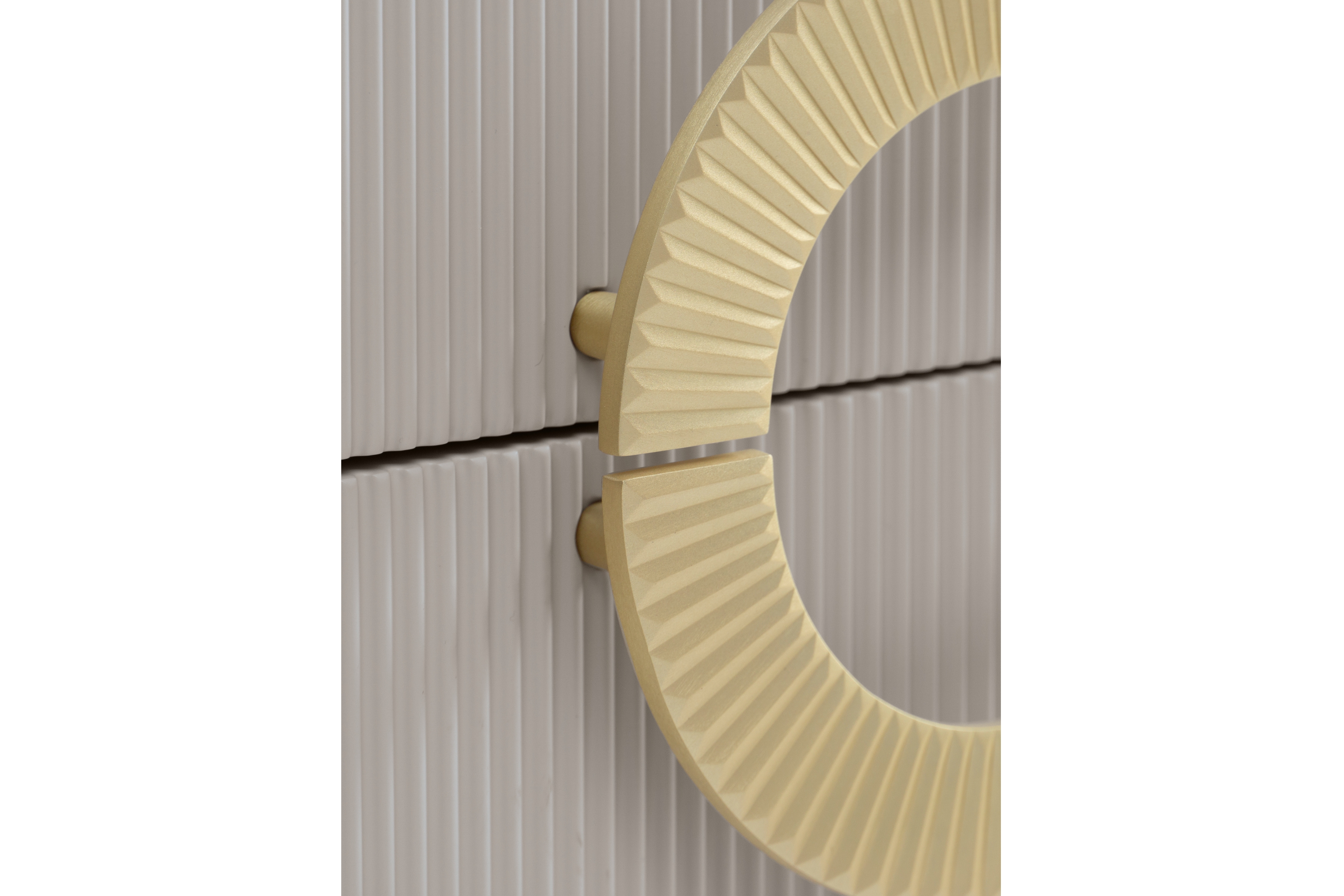 Noční stolek Nubo 46 cm - kašmírová / zlaté nožky Noční stolek Gotimo 46 cm se zásuvkami - kašmír / zlote Nohy