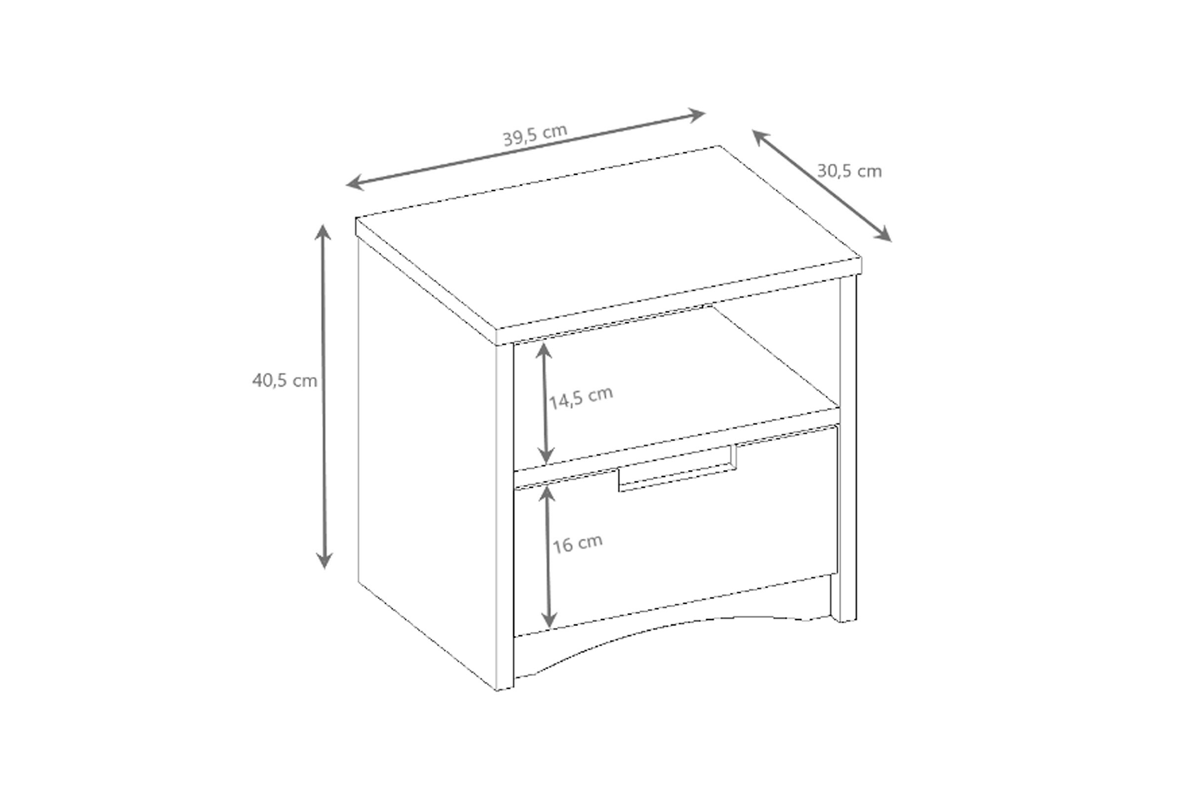 Noční stolek Guli 40 cm se zásuvkou - bílá Noční stolek Guli 40 cm z szuflada - bílá