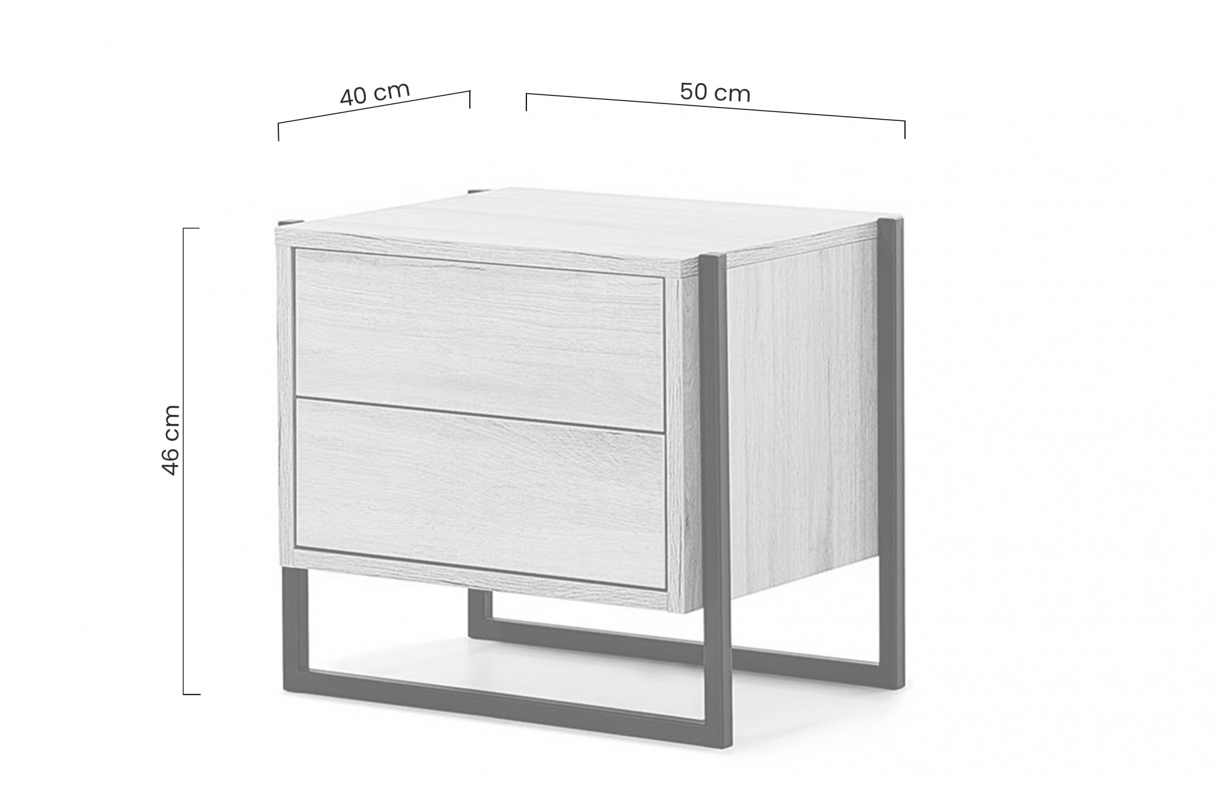 Noční stolek Loft - dub lancelot Noční stolek Loft se zásuvkami 50 cm - dub lancelot