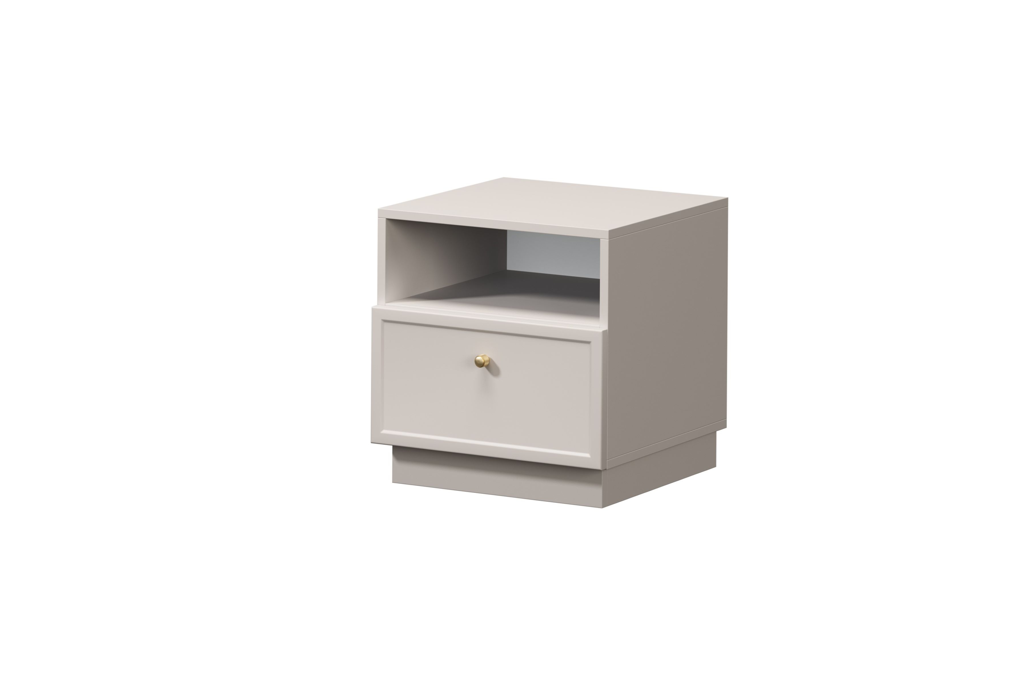 Noční stolek Lorini 45 cm - kašmírová / zlatá úchytka Noční stolek Lorini z szuflada 45 cm - kašmír / zlatá uchwyt