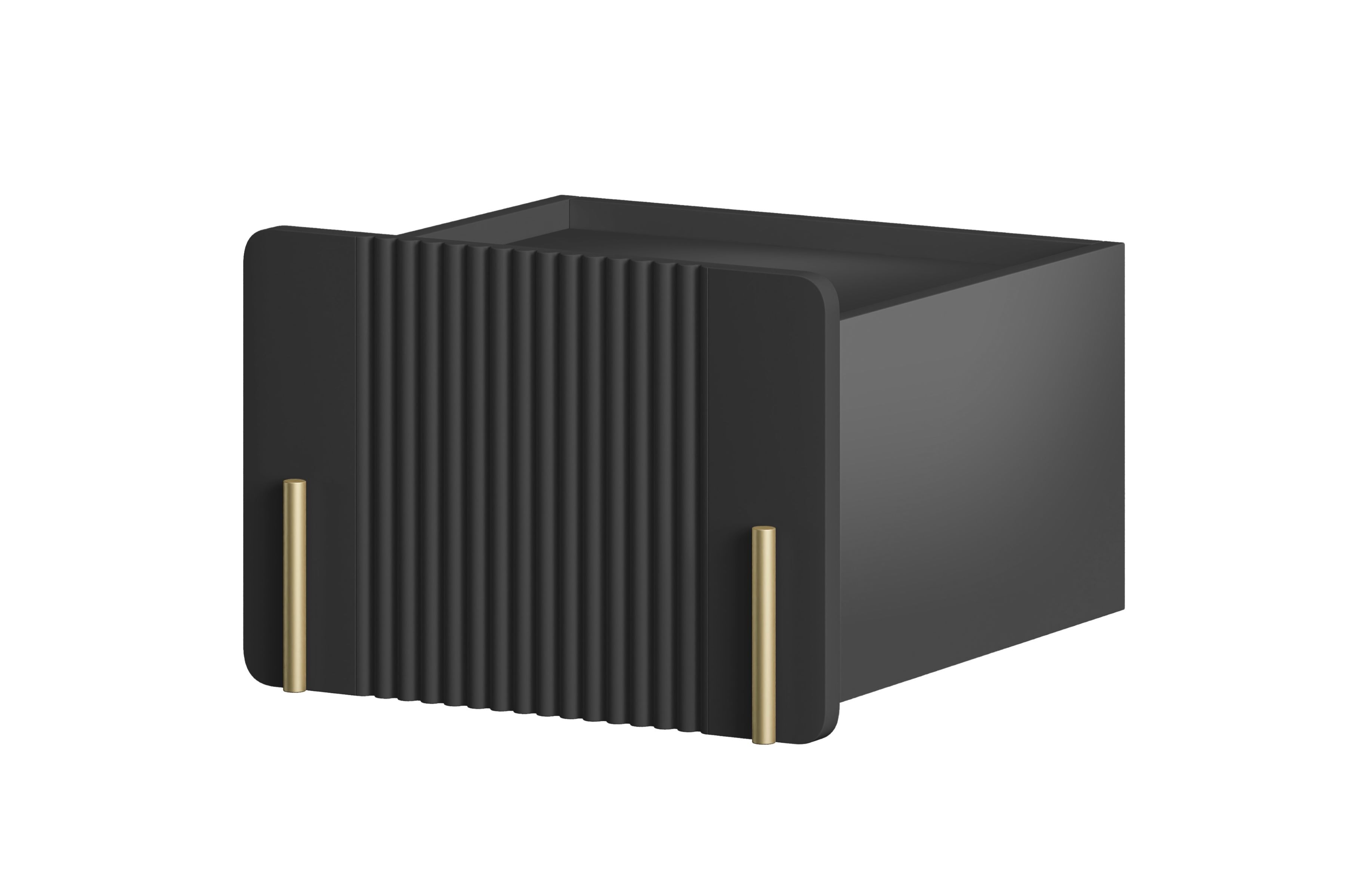 Nočný stolík na stenu Malmi 45 cm - čierny mat / zlatá Nočný Stolík Malmi 45 cm závesná z szuflada - Čierny mat / zlaté