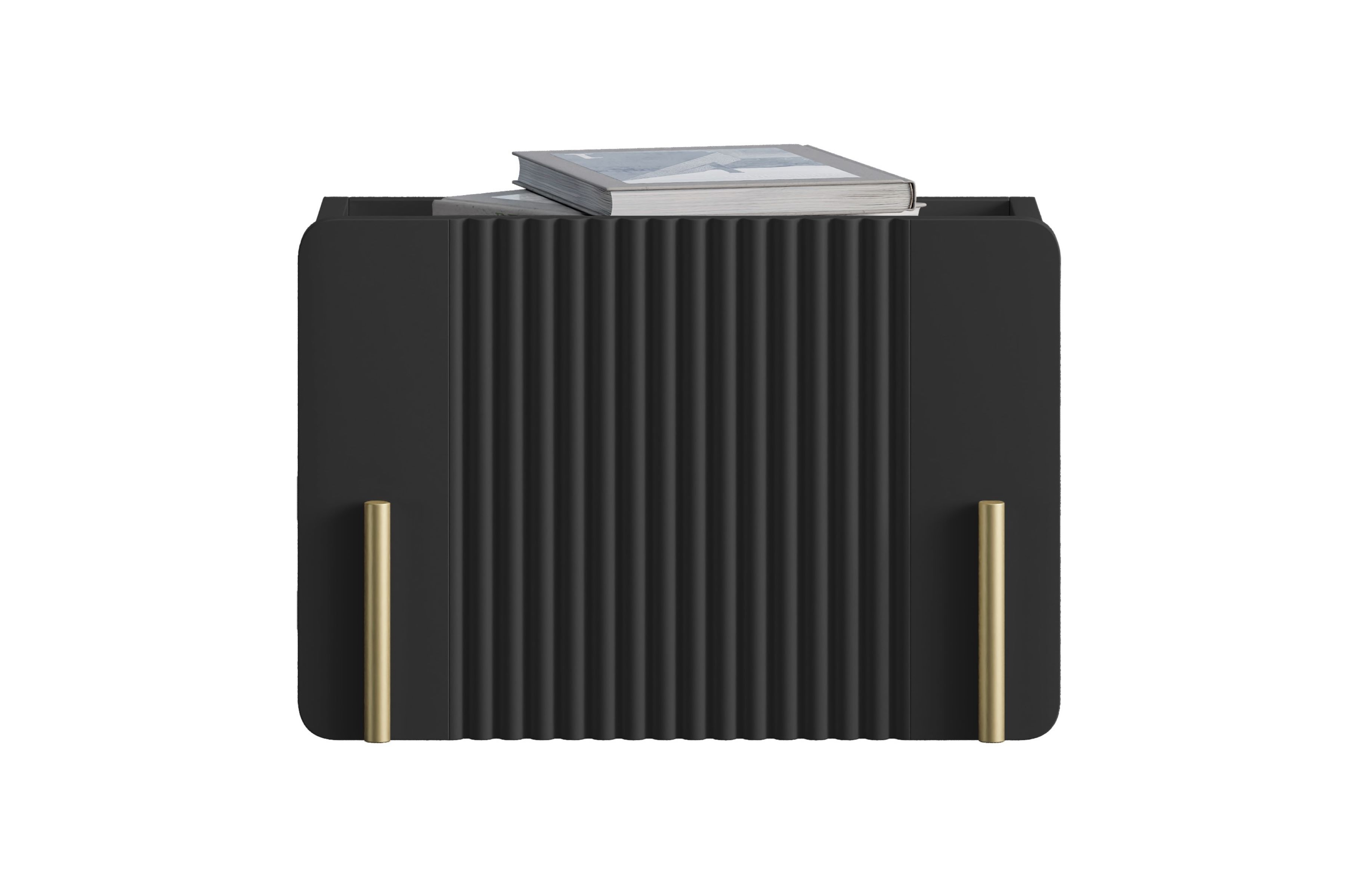 Nočný stolík na stenu Malmi 45 cm - čierny mat / zlatá Nočný Stolík Malmi 45 cm závesná z szuflada - Čierny mat / zlaté