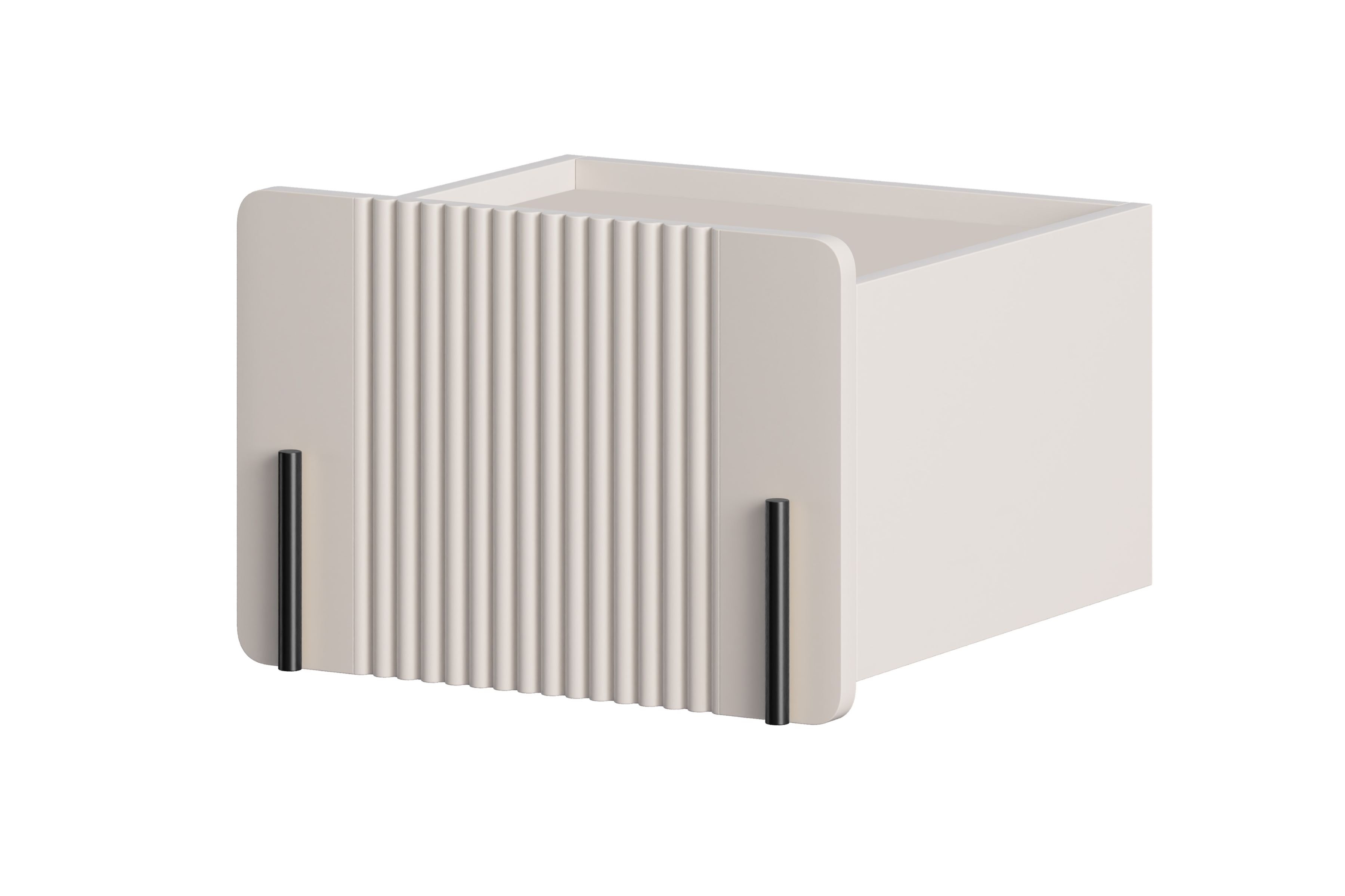 Závěsný noční stolek Malmi se zásuvkou 45 cm - kašmírová / černá Noční stolek Malmi 45 cm závěsná z szuflada - kašmír / černá