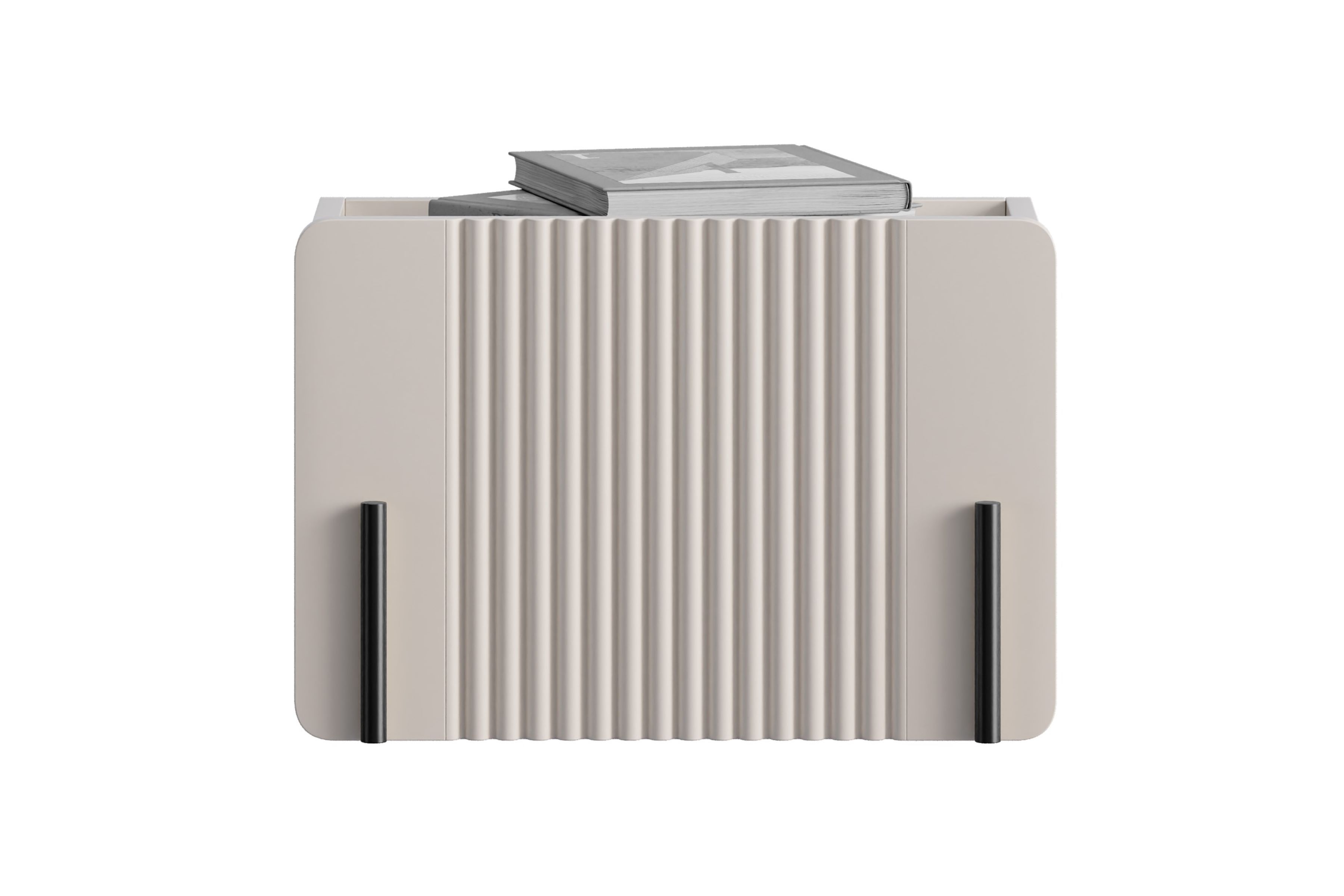 Závěsný noční stolek Malmi se zásuvkou 45 cm - kašmírová / černá Noční stolek Malmi 45 cm závěsná z szuflada - kašmír / černá