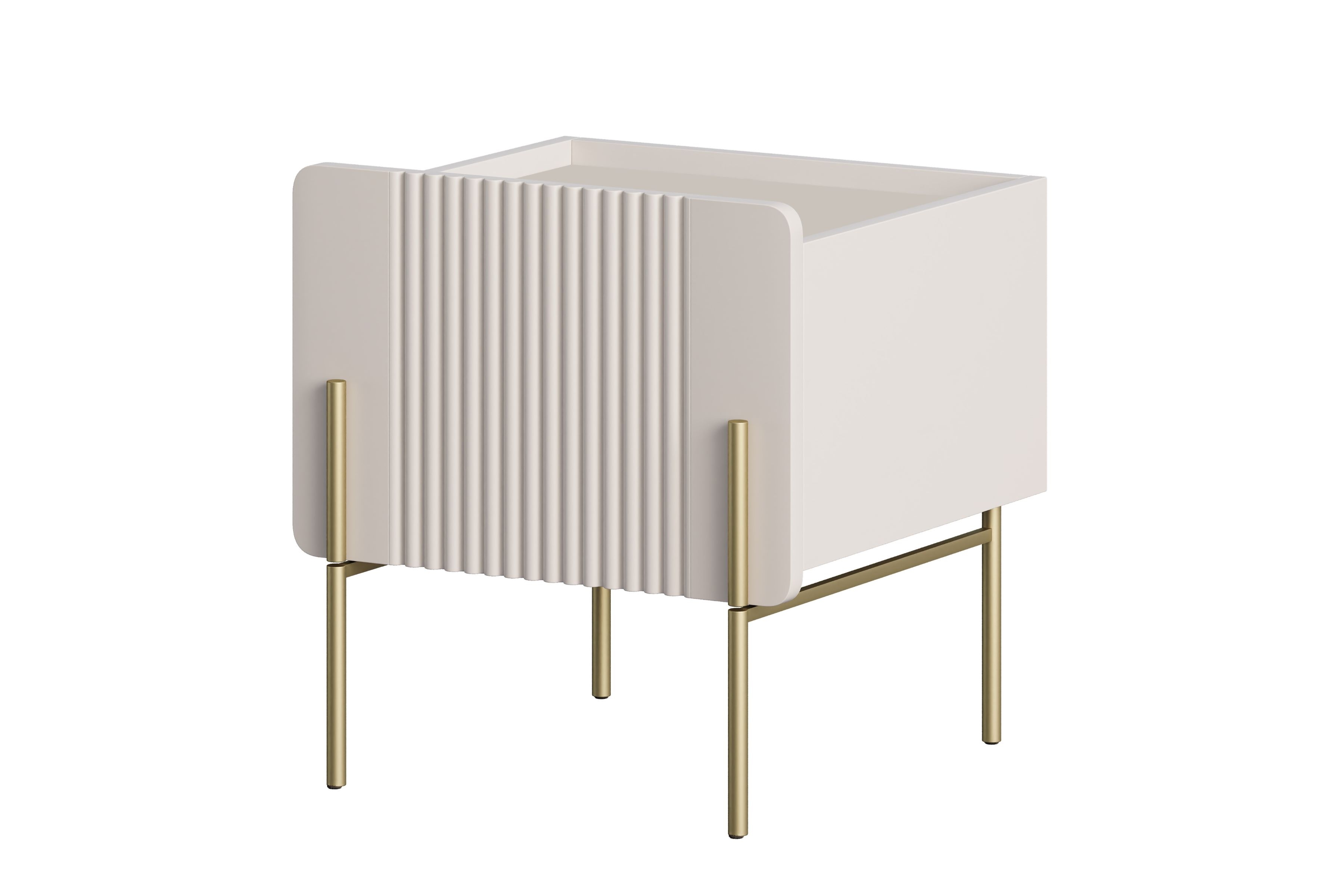 Noční stolek Malmi se zásuvkou 45 cm - kašmírová / zlaté nožky Noční stolek Malmi 45 cm z szuflada - kašmír / zlote nozki