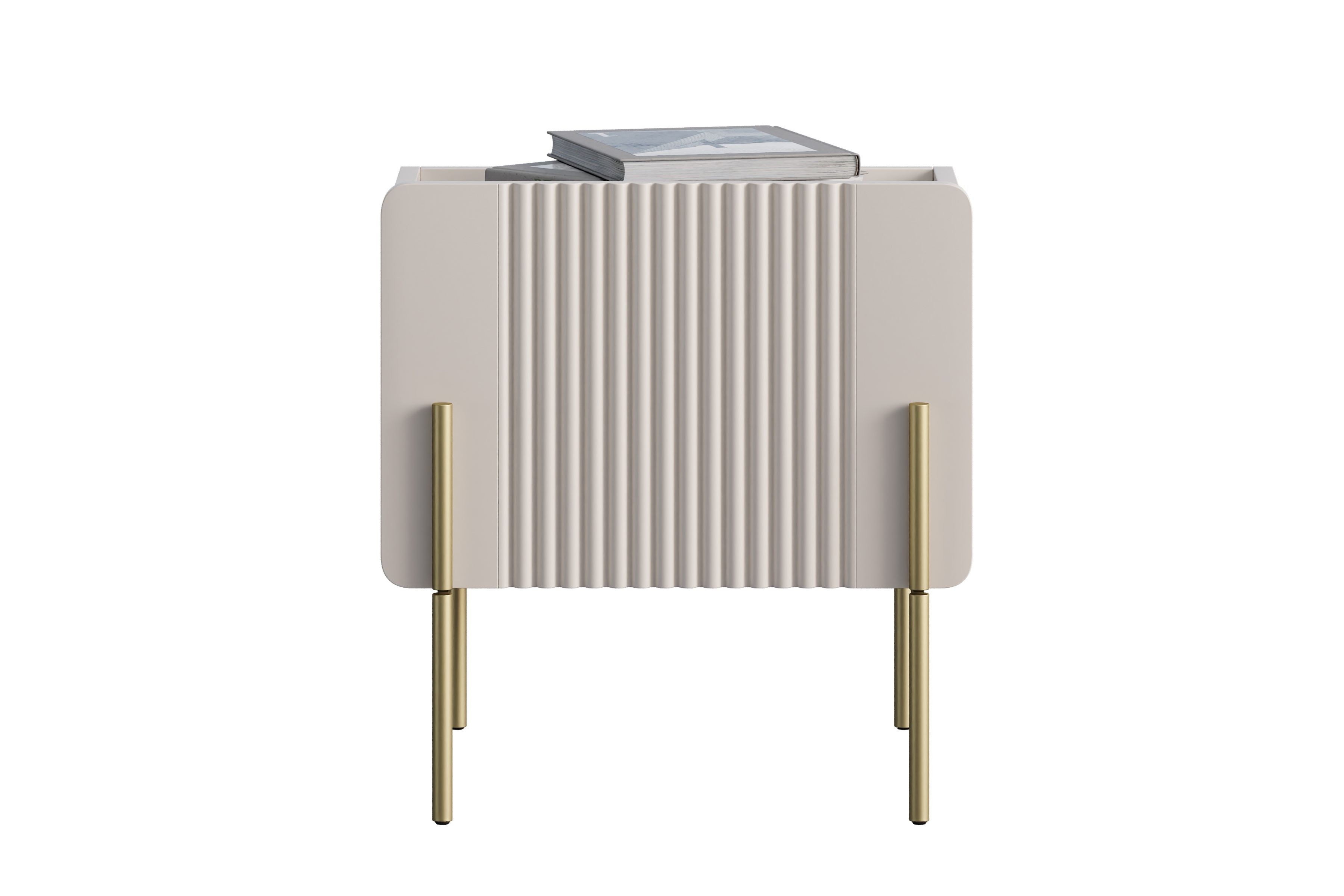 Noční stolek Malmi se zásuvkou 45 cm - kašmírová / zlaté nožky Noční stolek Malmi 45 cm z szuflada - kašmír / zlote nozki