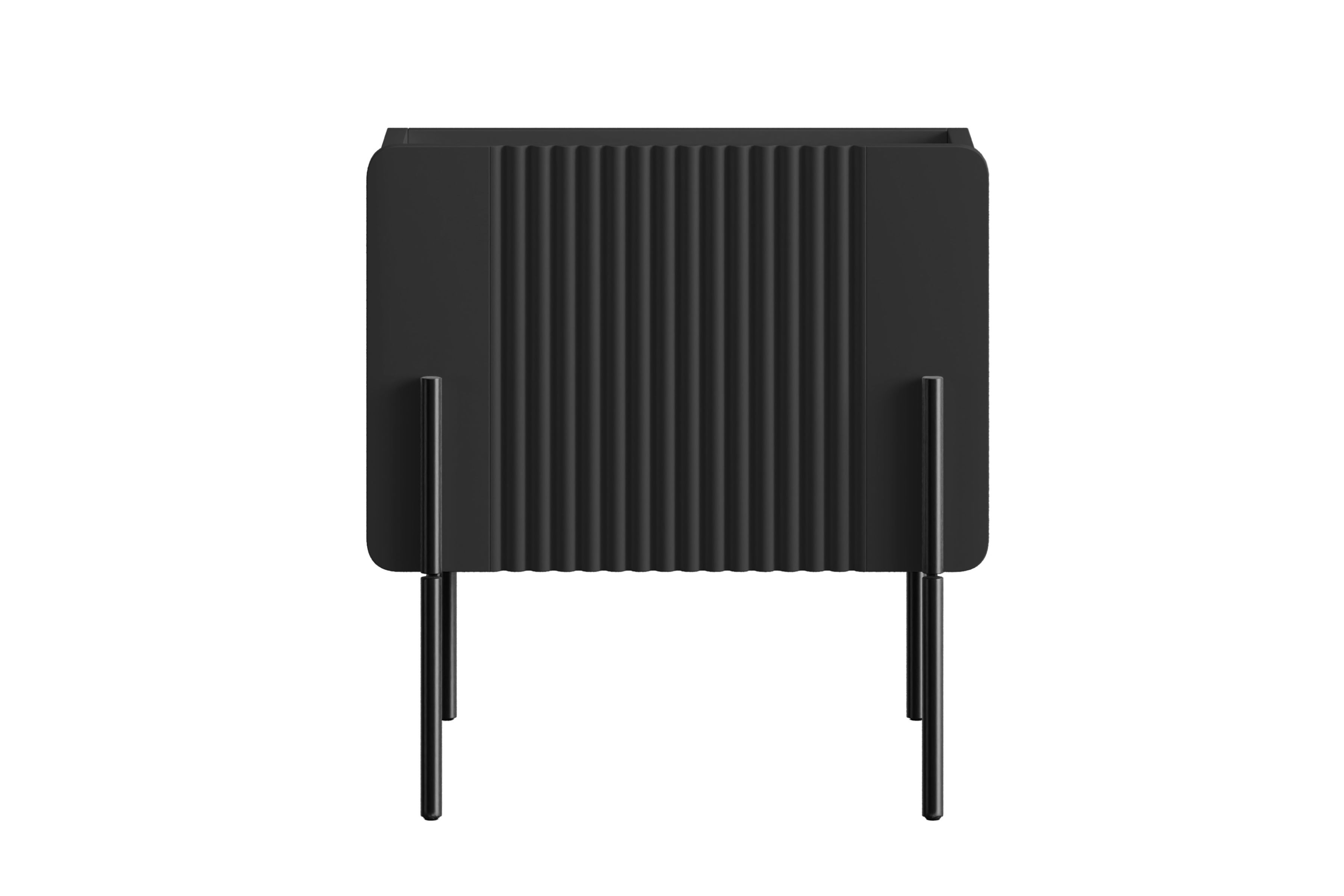 Noční stolek Malmi se zásuvkou 45 cm - černý mat / černé nožky Noční stolek Malmi z szuflada 45 cm - černá mat / černá nozki