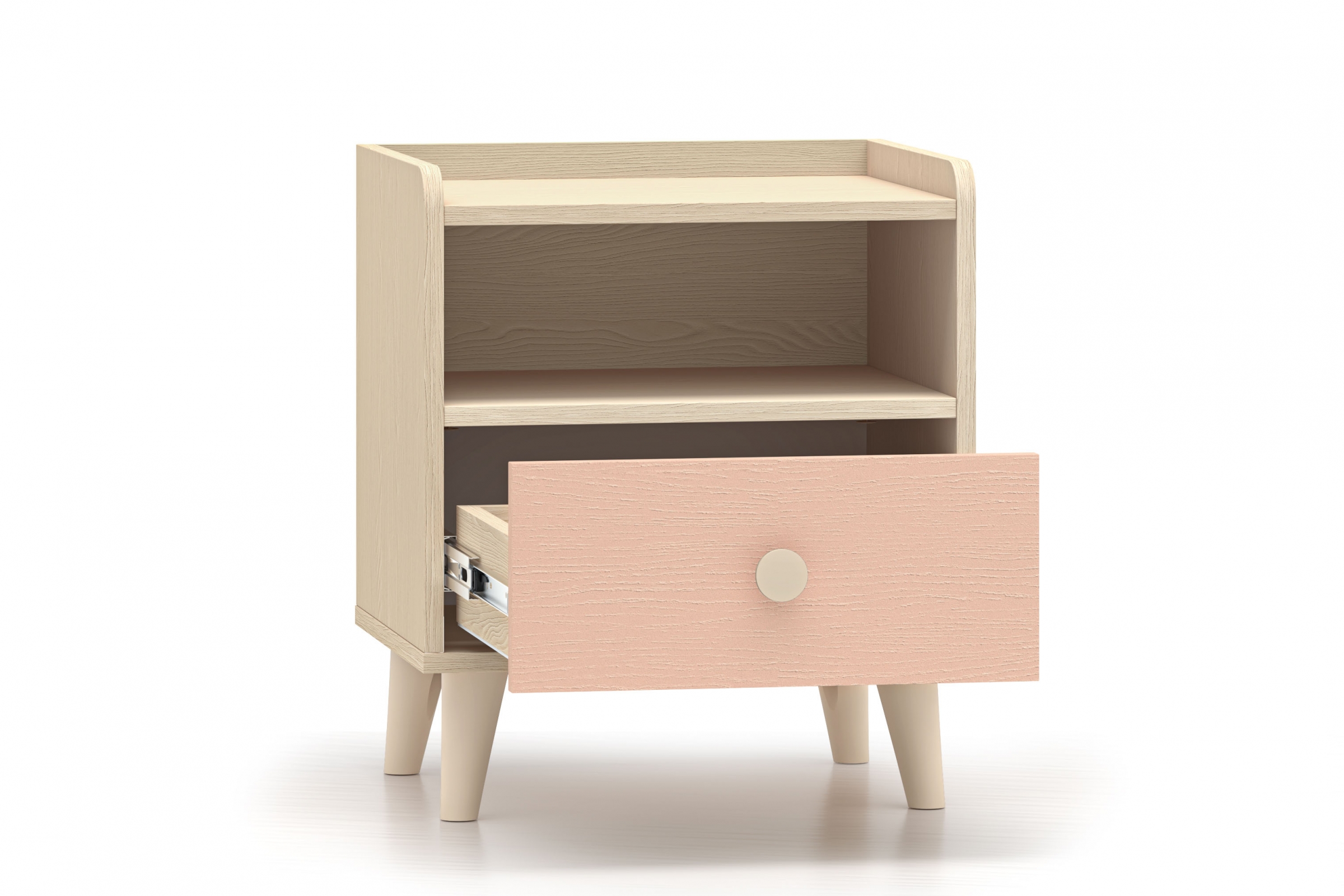 Dětský noční stolek Marla 45 cm - pouštní písek / růžová Noční stolek Marla 45 cm - piasek pustyni / millenial pink